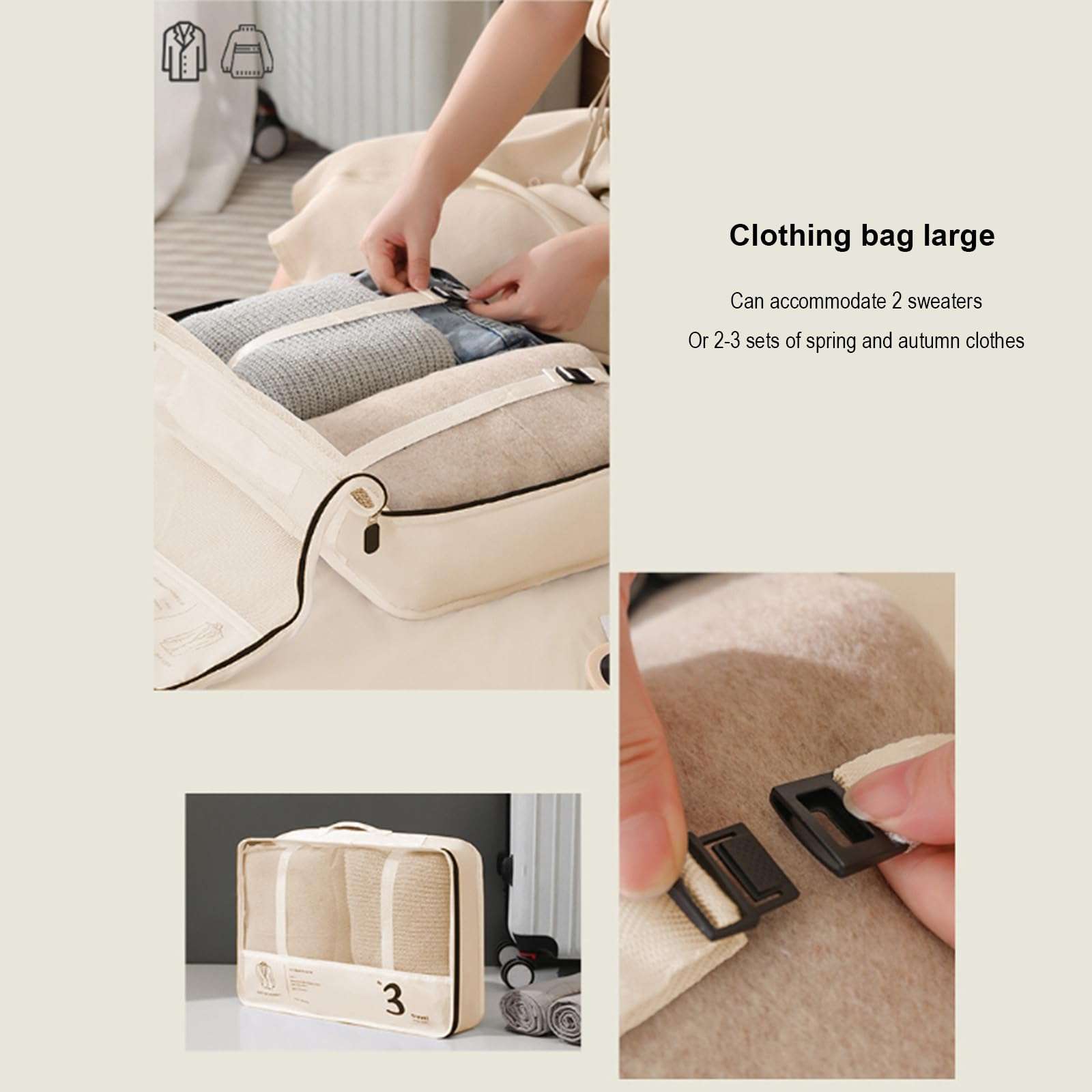 7pc Travel Organizer Bag Set Clothes Shoes Storage Bag Suitcase Classification Storage Bag Packing Cubes for Travel Luggage Packing Organizers 6