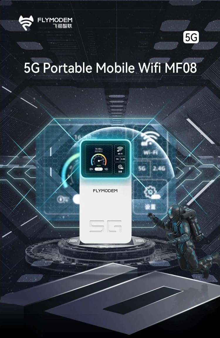Flymodem MF08 5G Portable high-speed internet Wifi Router with powerfull Qualcomm chip | Android OS and HD touch screen for convenience usage | Long Battery Life | Excellent coverage | 1 year warranty 2