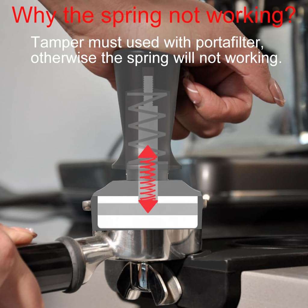 Supvox® Espresso Tamper 51mm Spring-Loaded Coffee Tamper with Consistent Pressure for Balanced Tamping, Stainless Steel Base & Ergonomic Handle for Barista Espresso Machine 3
