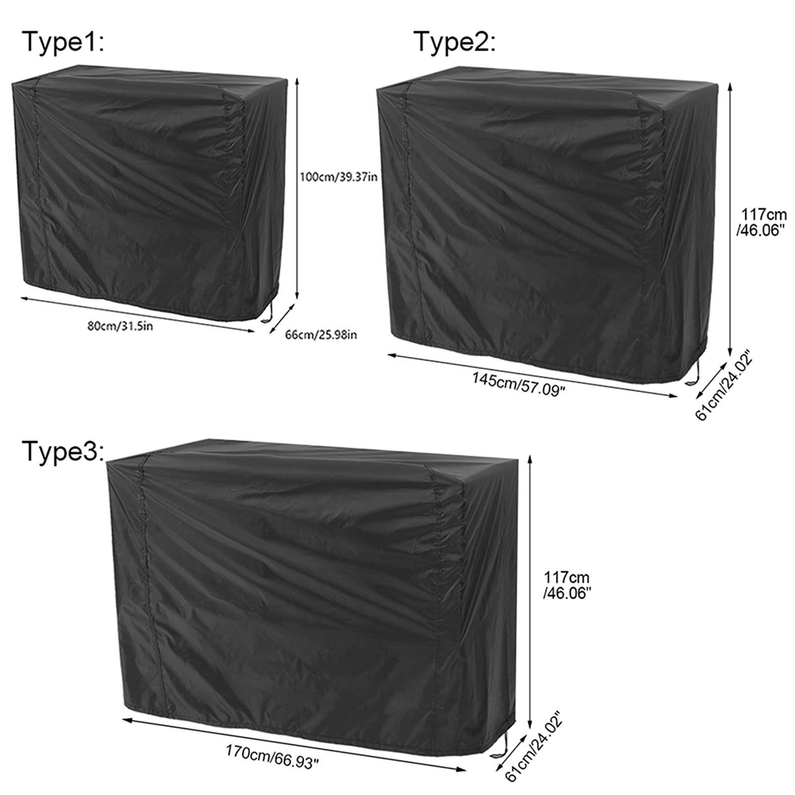 Haofy BBQ Grill Cover, Windproof Polyester Barbecue Grill Cover, Rectangle Outdoor Open Gas Grill Tarp, Garden Patio Furniture (2) 6