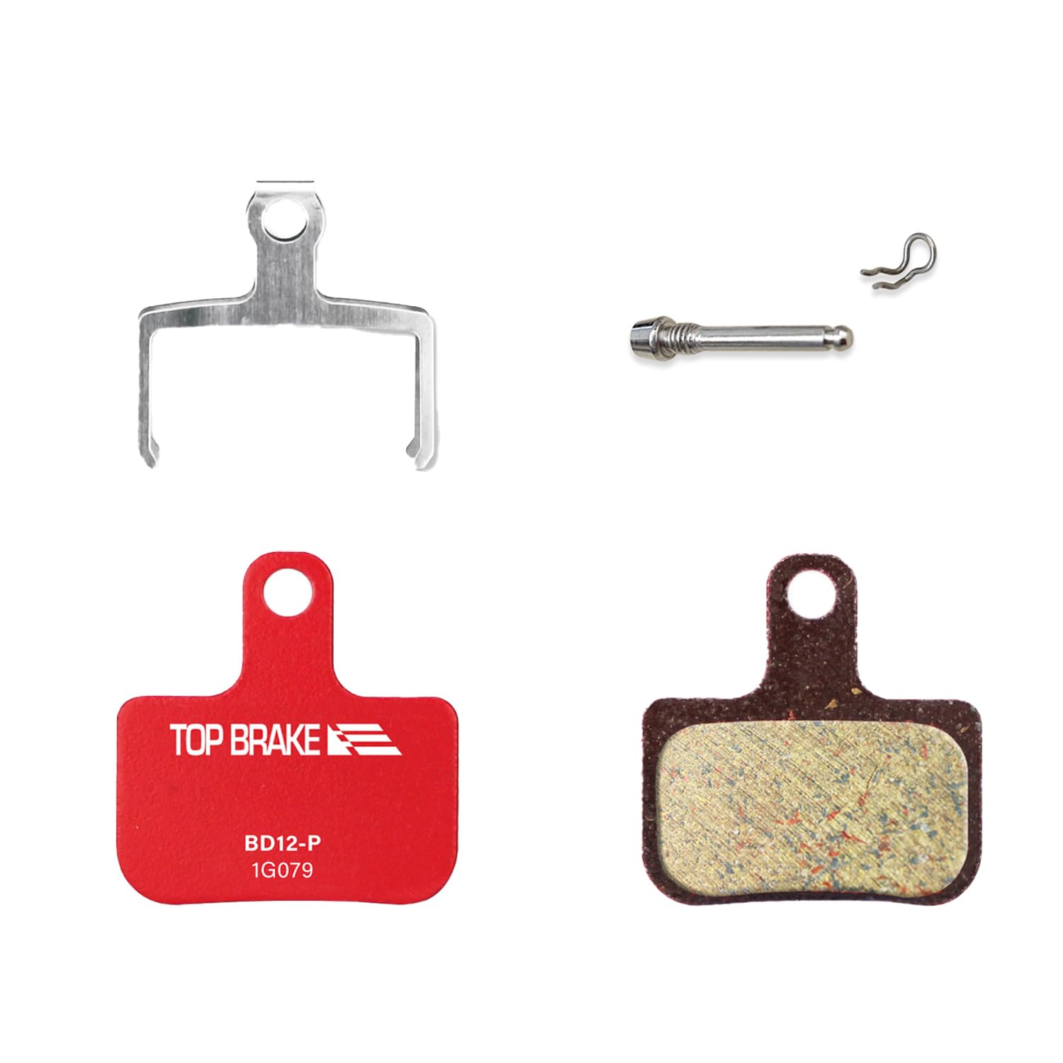 TOP BRAKE Disc Road Bike Brake Pads for SRAM Level Ultimate/Red/AXS Force Road and XC MTB Brake Set |Road Bike,Gravel MTB|Ceramic Compound,Silent Option,Performance Version, Red (PIN Included) 1