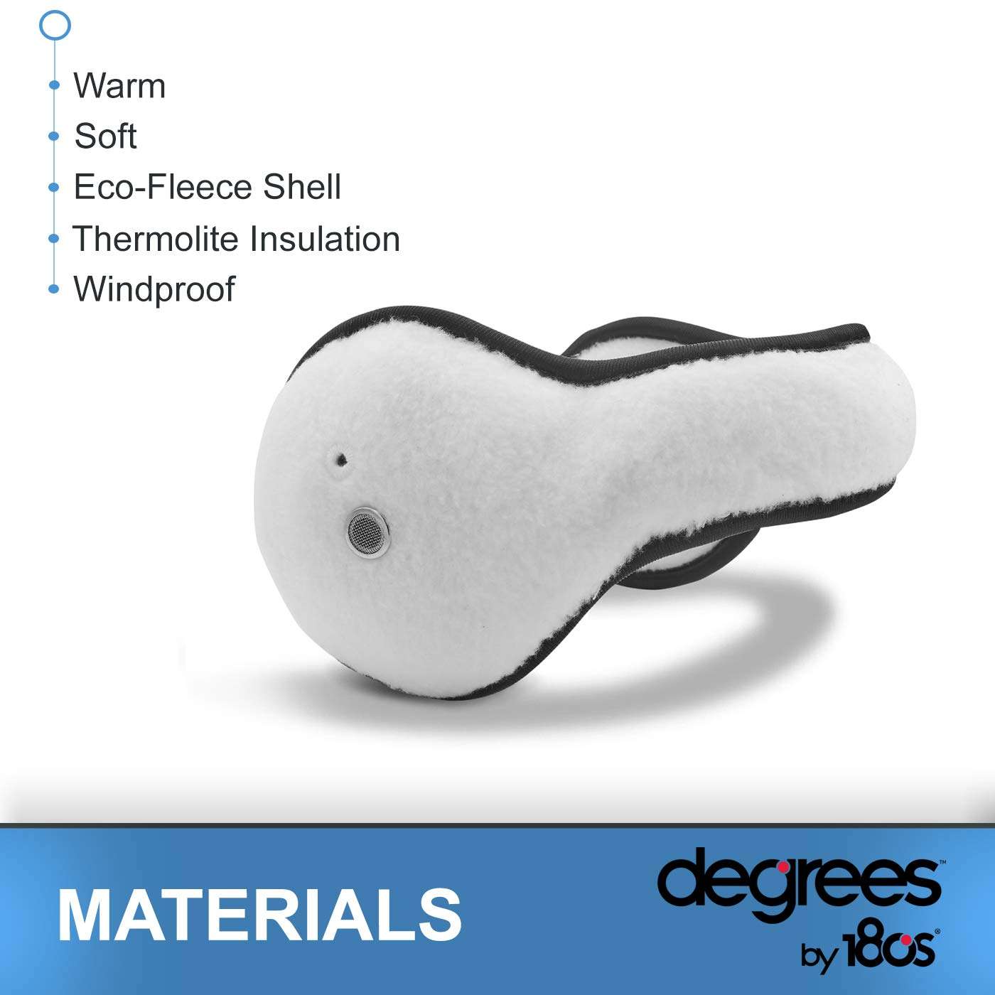 180s Degree Womens Bluetooth Ear Warmer with Built-in Mic & Hi-Definition Speakers - Adjustable Size, Snow White 2