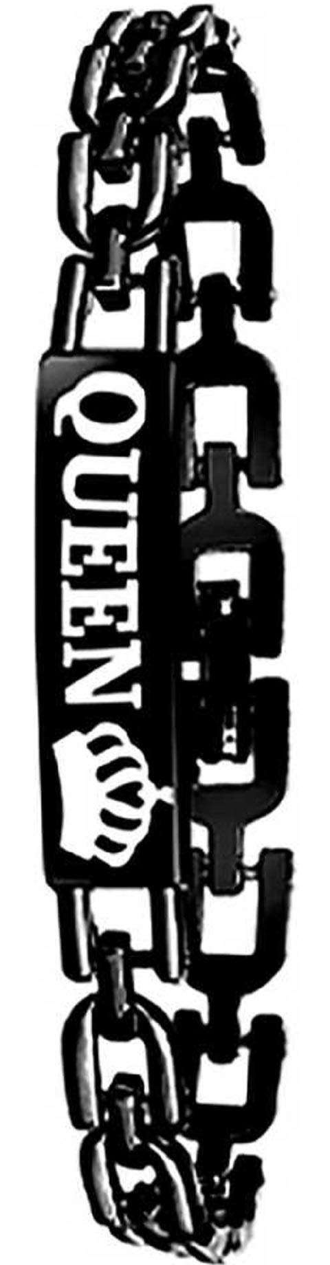 BID Full Black King Queen Bracelet For Couples Girls & Boys 4