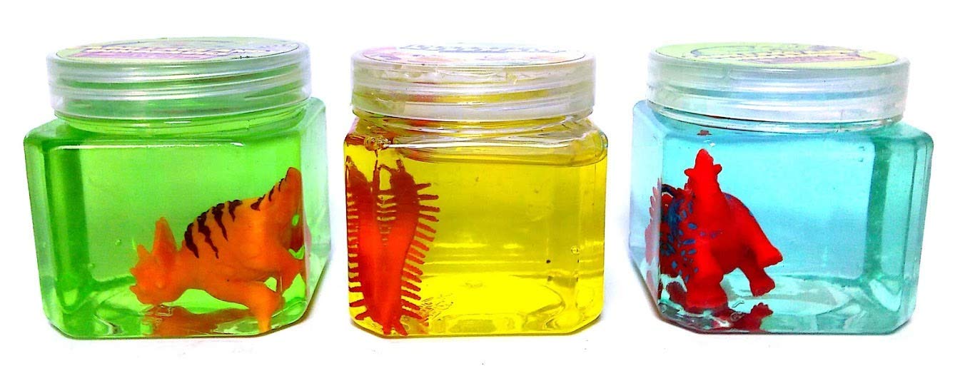 Economical Store 91 Pack of 4 Dinosour Slime Putty Play Dough for Kids Girls, Play Toy in Beautiful Colours Small Size Bottles 4