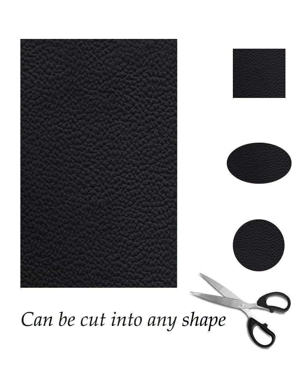 Nisorpa 6pcs Self Adhesive Leather Repair Patch 6x10in Black PU Leather Patch Kit for Couch Furniture Sofas Car Seats Handbags Jackets 3