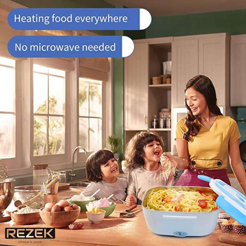 REZEK Electric Food Heater Tiffin Box Set for Office I School I Car Use I Portable Heated Quick Food Warmer Lunch Box for Kids, Men, Women( 1.5 Litre Capacity)(Multicolor) 6