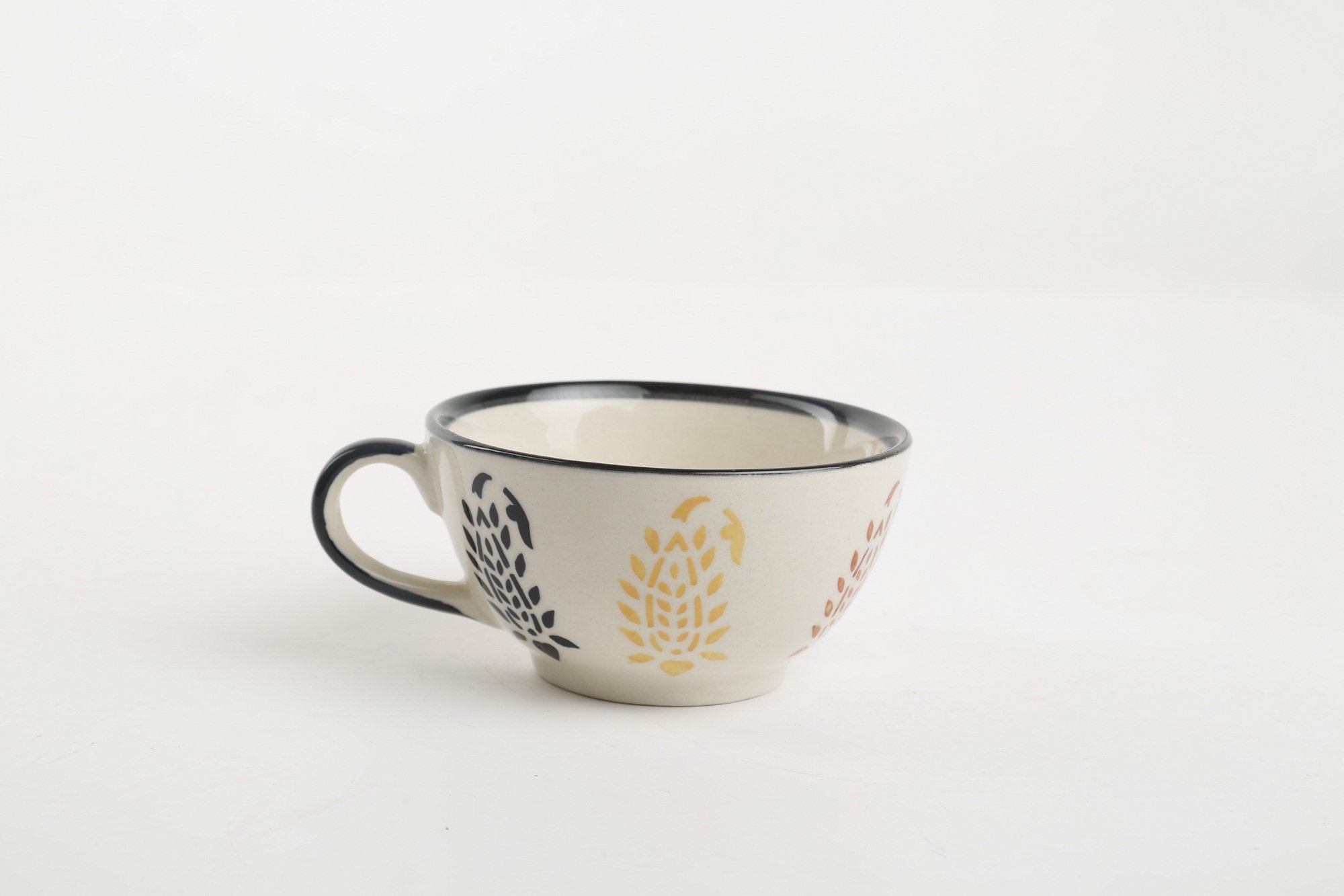 Caffeine Ceramic Handmade Black boota 2 in1 Tea Pot (Set of 2, Single Kettle with Cup) 6
