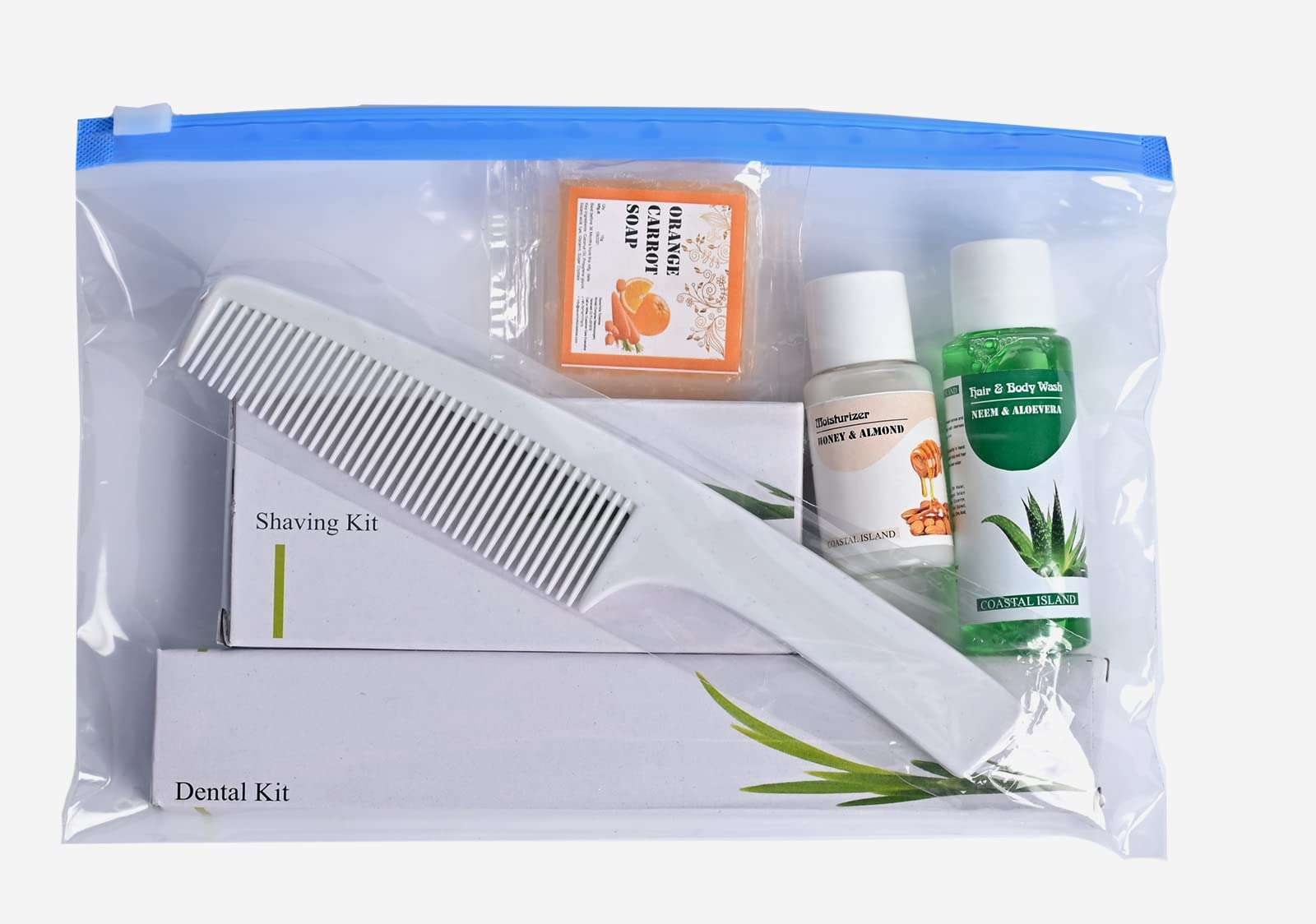 Sevenhills Toiletries 50 Sets Hotel Accessories,Guest House Kit,Guest Room Amenities,Marriage Guest Toiletry Kit Hospital Kit Zipper Pouch 9 X 6 INCH (50 Sets) 1