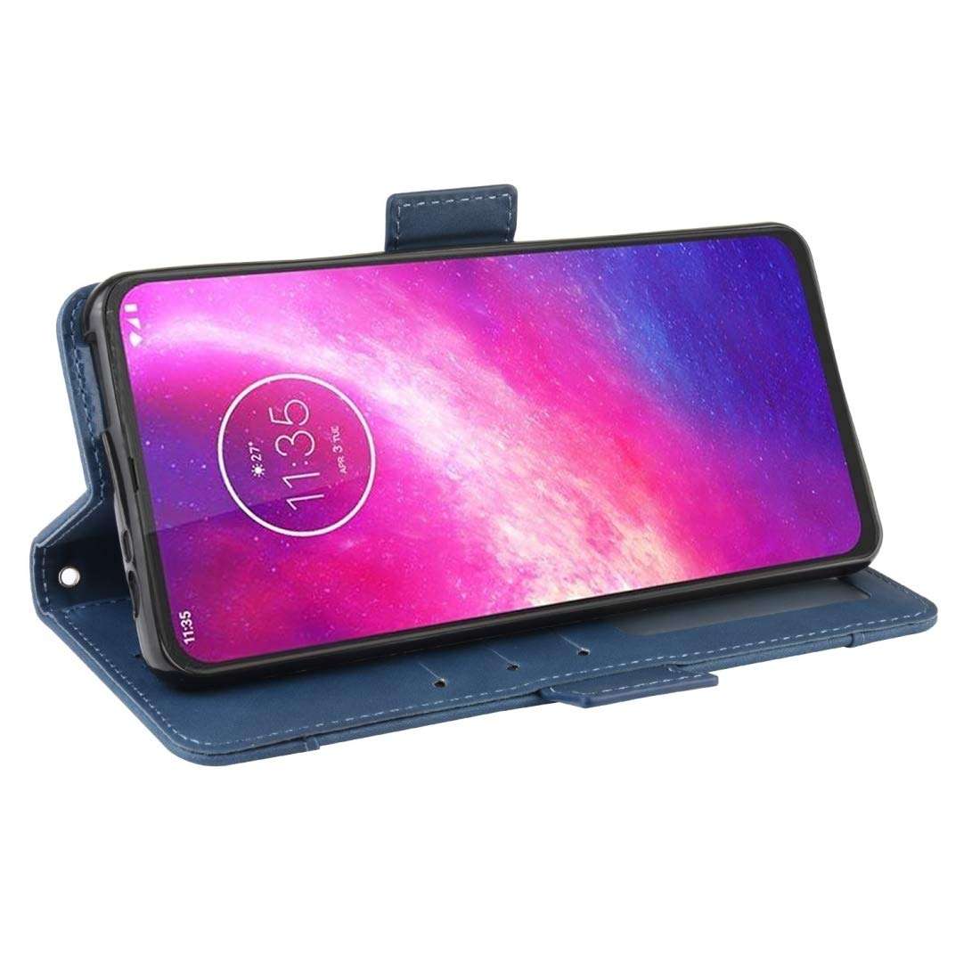 Smartphone Protective Cases Compatible for Motorola One Hyper Wallet Style Skin Feel Calf Pattern Leather Case with Separate Card Slots & Holder & Wallet & Photo Frame(Black) Cell Phone Accessories 5