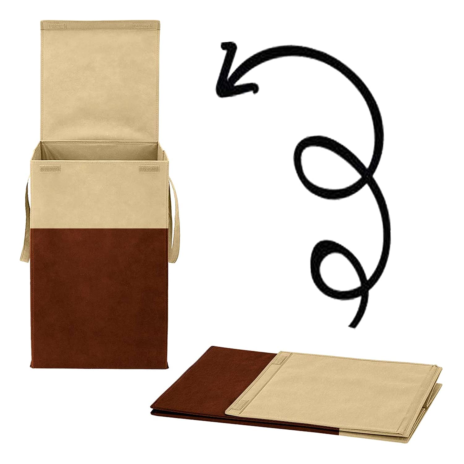 DESTINY ENT 75L Laundry Basket for Clothes Laundry Bag Cloth Basket Non Woven Laundry Bags for Clothes Freestanding Clothes Storage Organizer for Bedroom Basket for Clothes Cloth Bin (Brown) 5