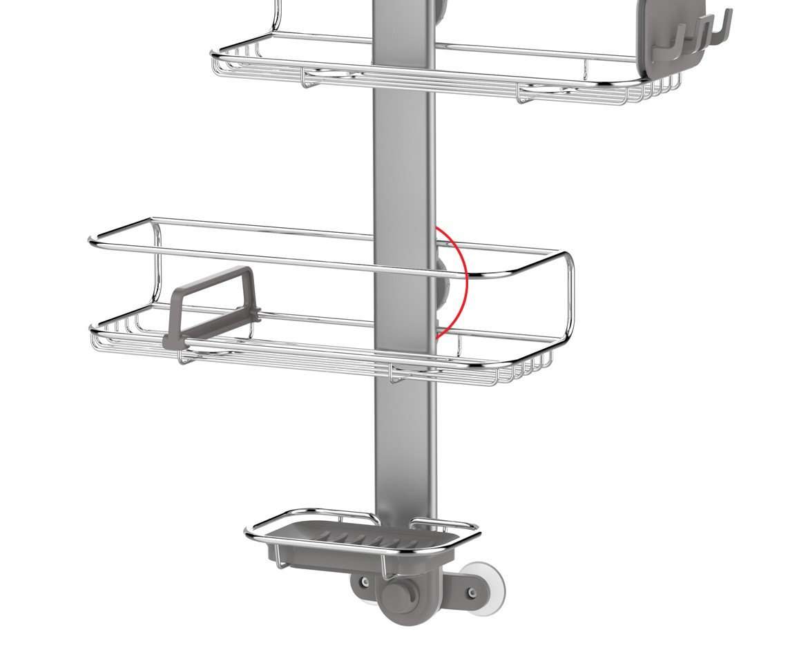 simplehuman Adjustable Shower Caddy, Stainless Steel and Anodized Aluminum 6