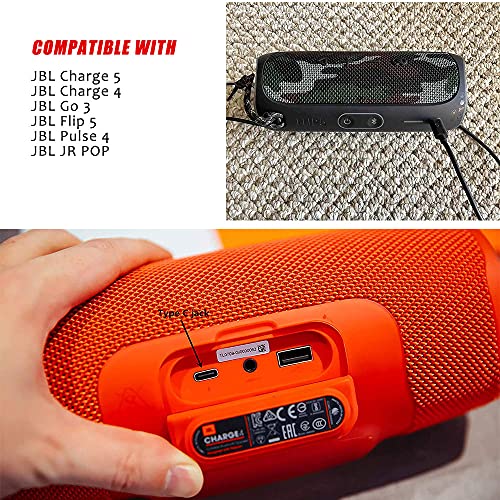 Charging Power Supply Cable Cord Line Replacement for JBL Charge 4, JBL Flip 5, JBL Pulse 4, JBL JR POP, JBL Endurance Peak Wireless Speaker 6