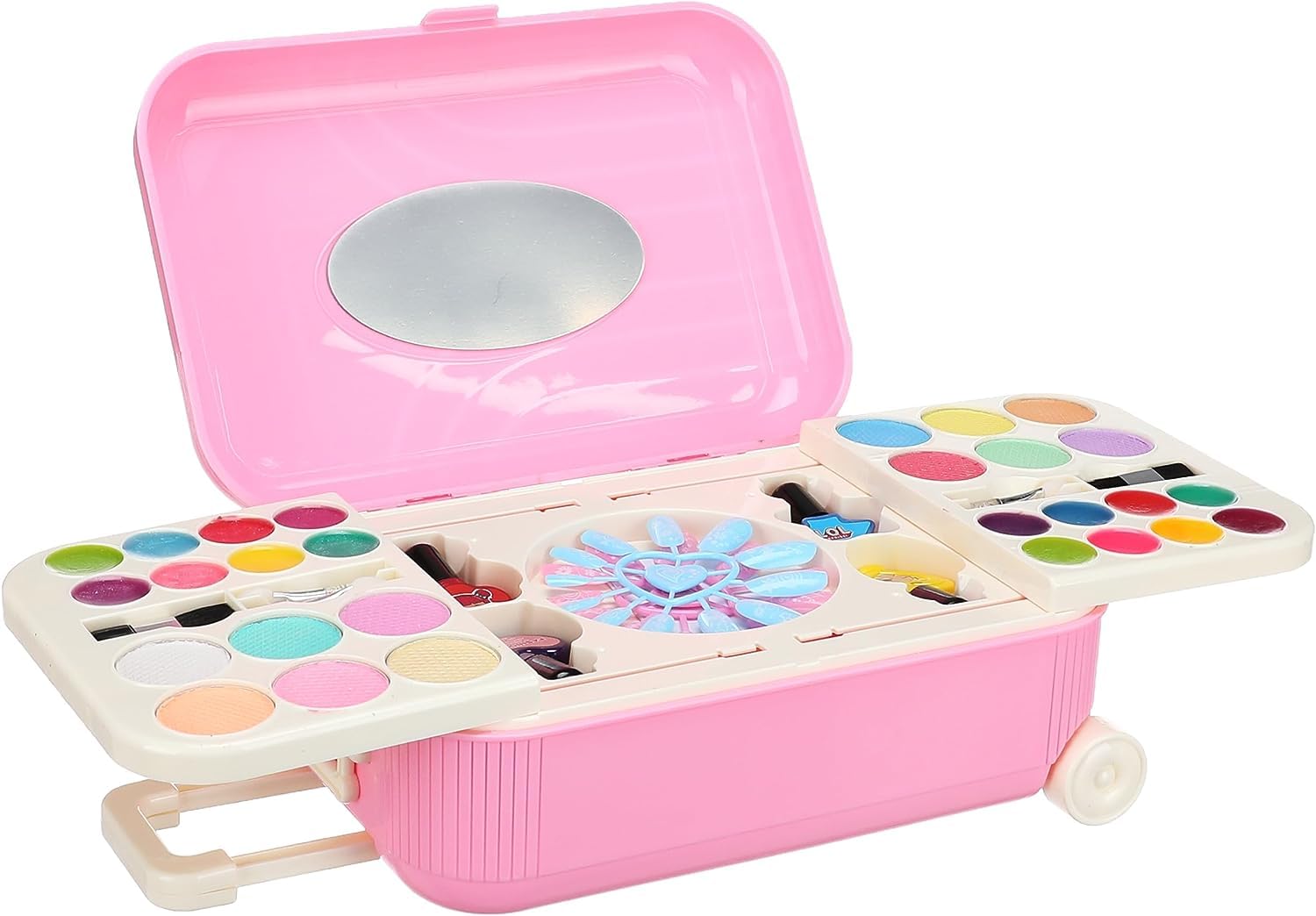SUKON Kids Beauty Makeup Kit Cosmetic Pretend Toy Washable Portable Safe Assorted Professional Play Makeup Kit Makeup Playset for Girls Girl 5