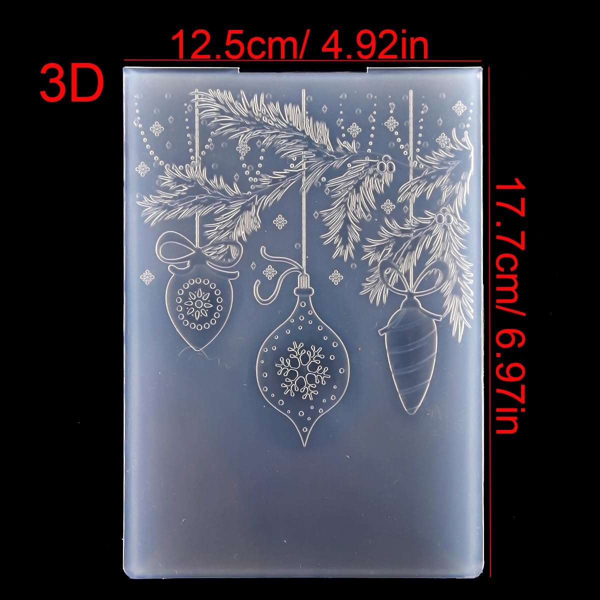 KWELLAM 3D Merry Christmas Ball Pine Branch Background Plastic Embossing Folders for Card Making Scrapbooking and Other Paper Crafts 4092605 3