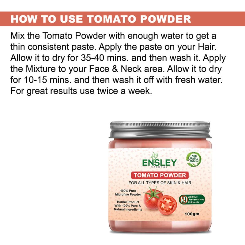 100% Natural & Pure Tomato Powder For Brighten up Complexion, Anti Aging, Help To Reduce Acne & Age Spot, Fine Line, Face Pack (100 GM) 3