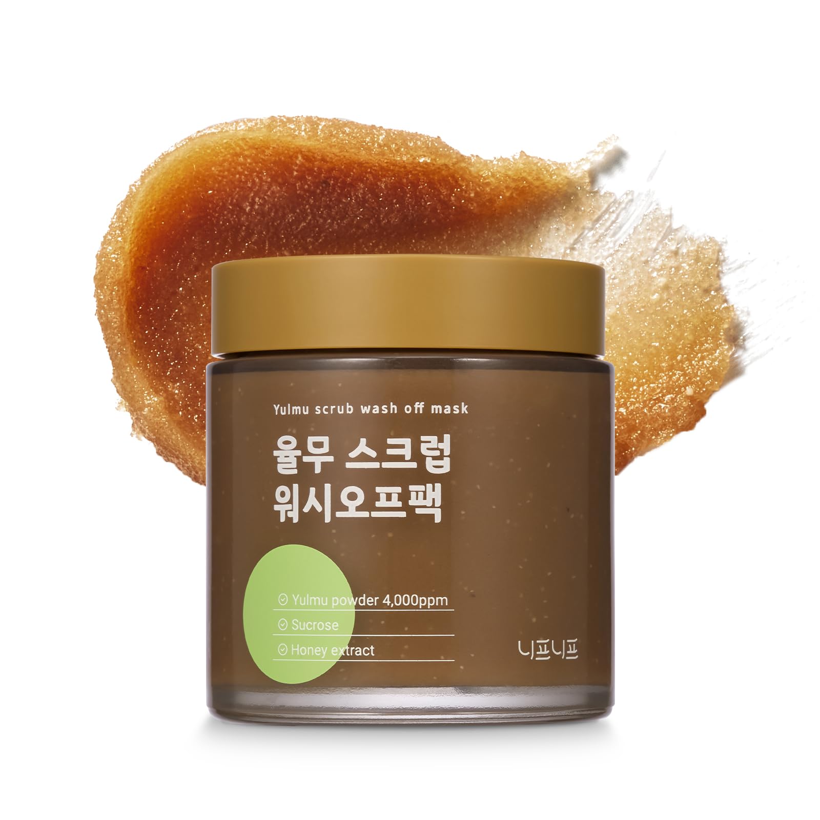 NEAF NEAF Yulmu Scrub Wash-Off Pack, Gently Exfoliates the Skin/Pore Cleansing and Hydrating with Sucroce & Honey Extract, Clear Complexion, Korean Skincare for All Skin Types (4.23 oz/120 g) 1