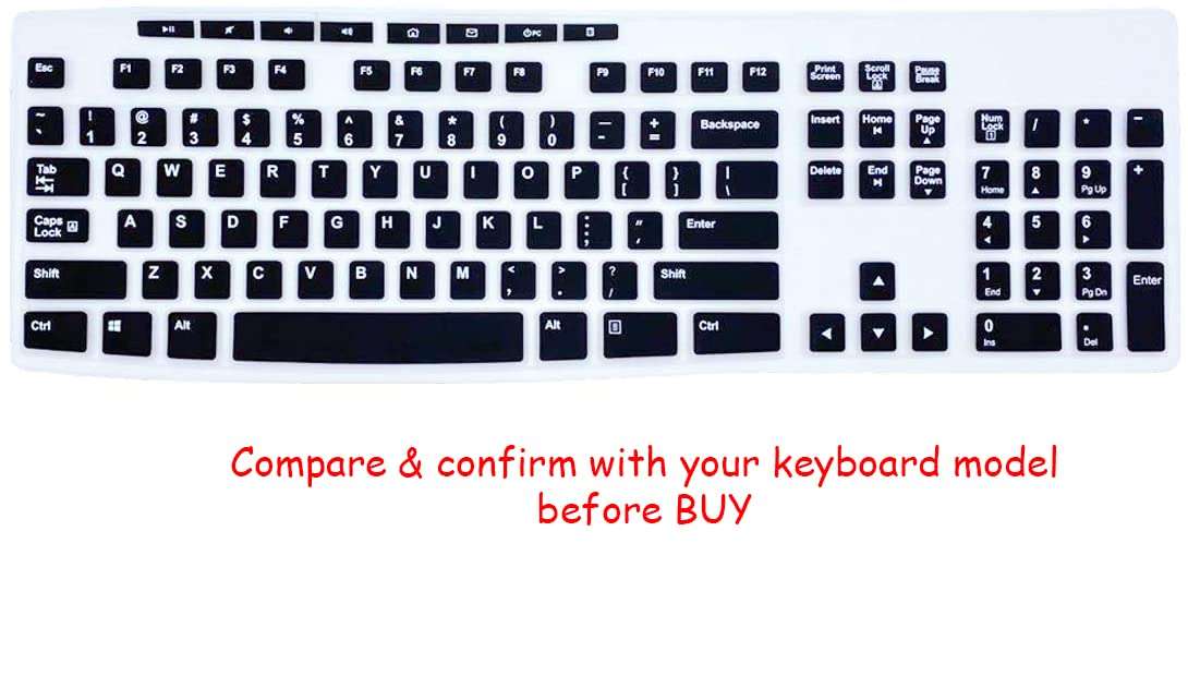 Jesra Ultra Thin Desktop Keyboard Dust Cover for Logitech MK295 Wireless Keyboard-Black 3