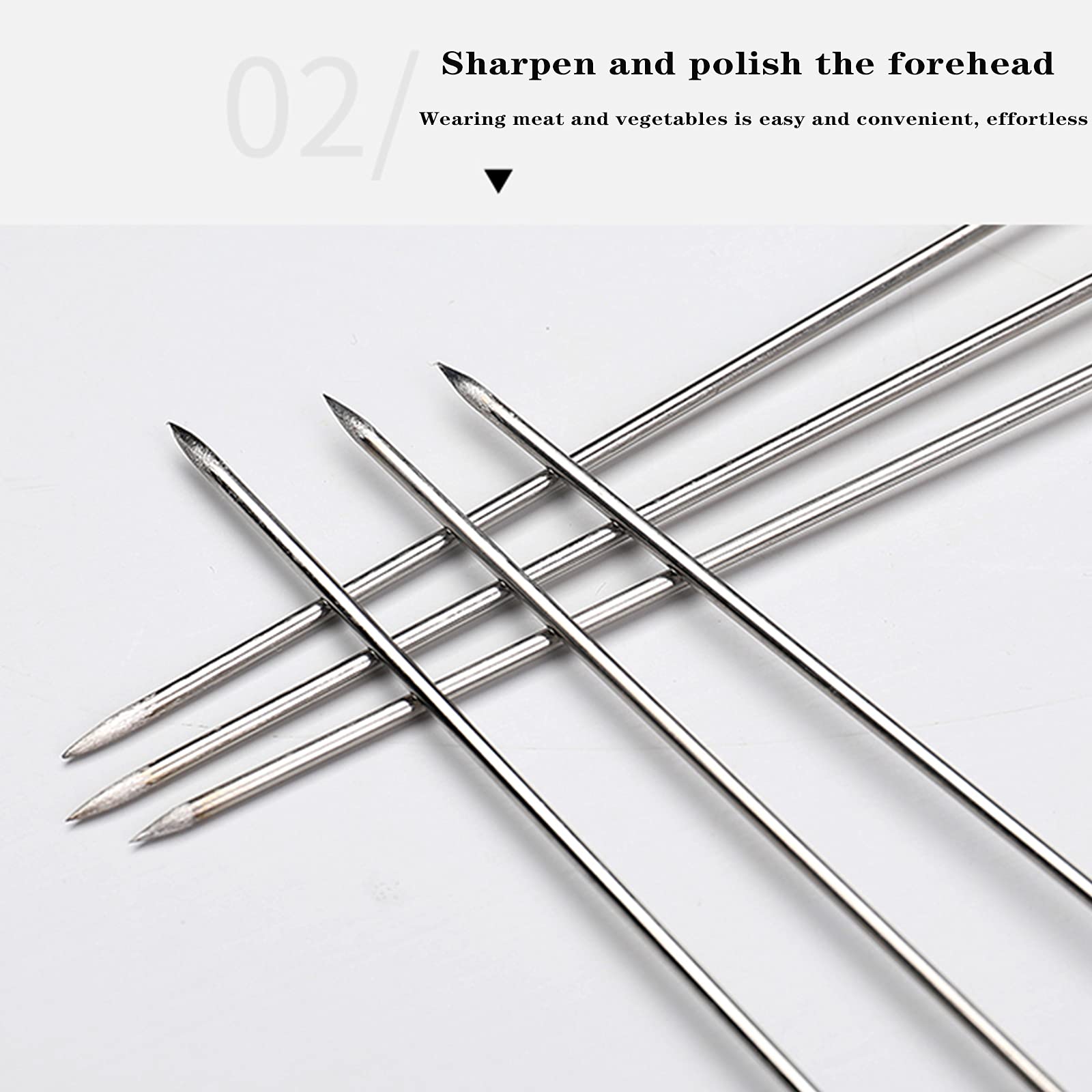 SHHMA Kebab Skewers Metal BBQ Set Meat Grill Stainless Steel Sticks Flat Wide Reusable Shish Kebab for Barbecue,Kabob 33.5cm,90pcs 4