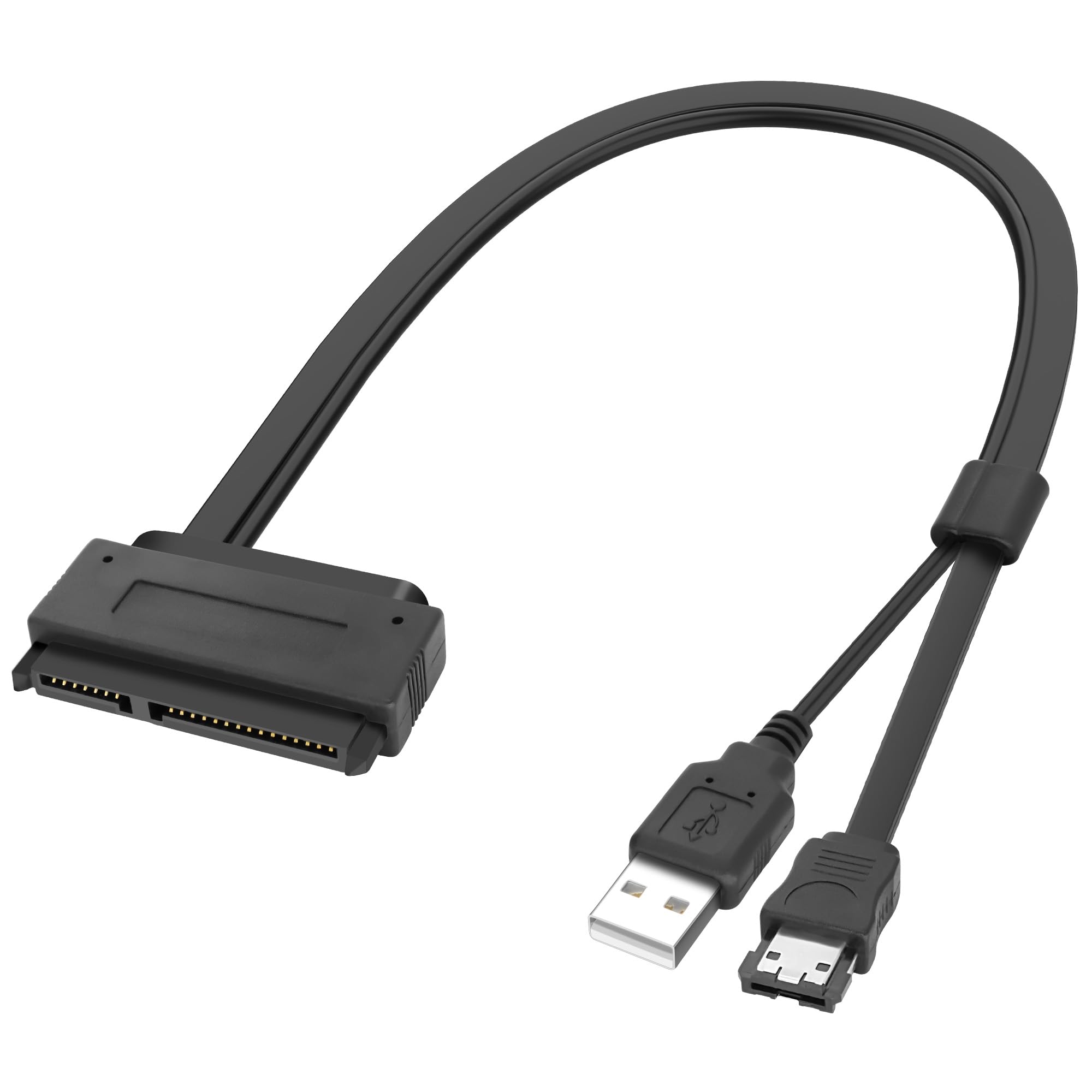 XMSJSIY SATA 22Pin to e-SATA Hard Disk Drive Data Transfer Adapter Cable with USB Powered Cable for 2.5" SATA HDD SSD BLU-RAY DVD CD-ROM DVD+RW Devices - 45CM/17.7INCH 1