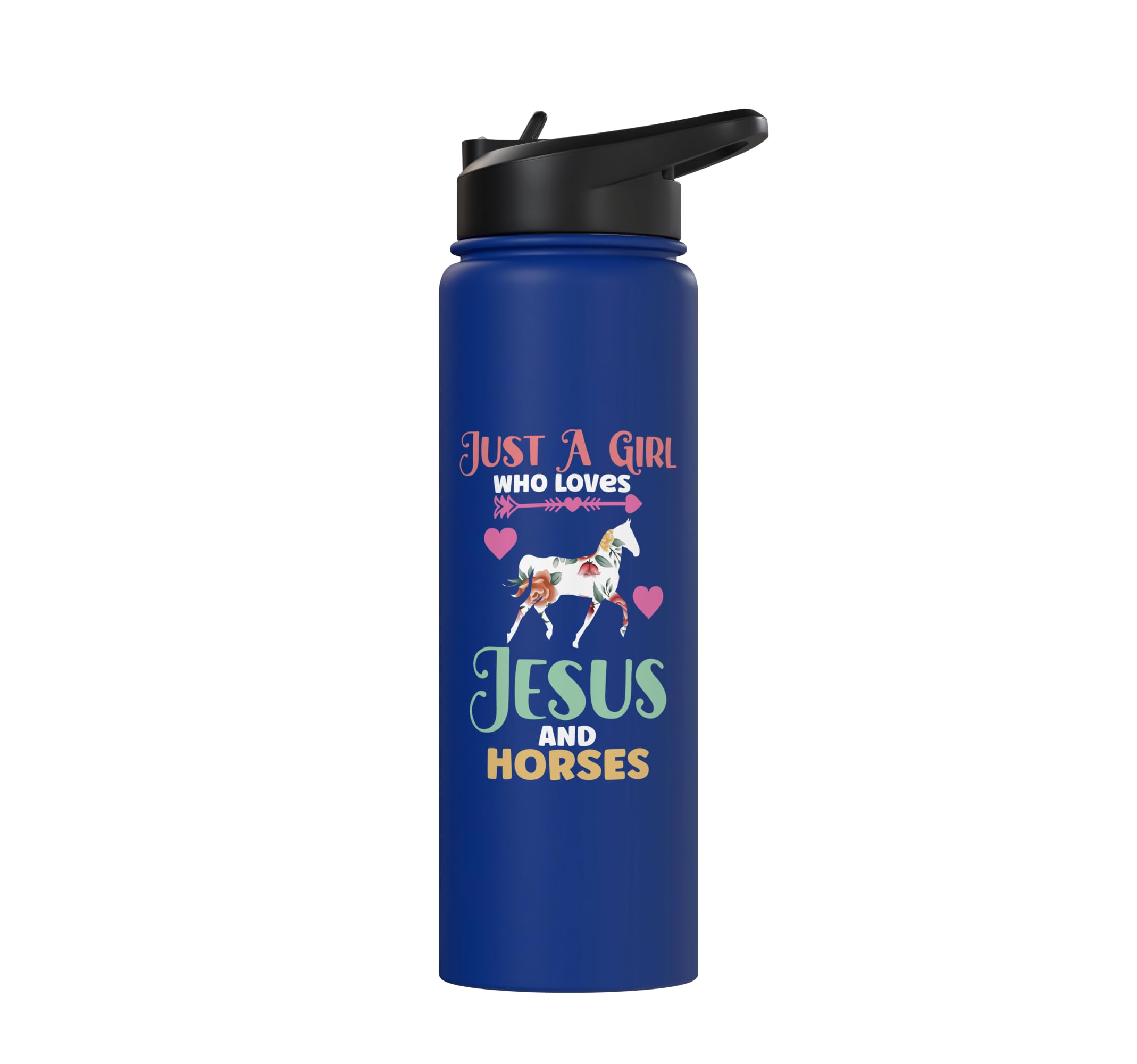 Christian Just a Girl Who Loves Jesus and Horses Horse Lover Stainless Steel Insulated Water Bottle 4