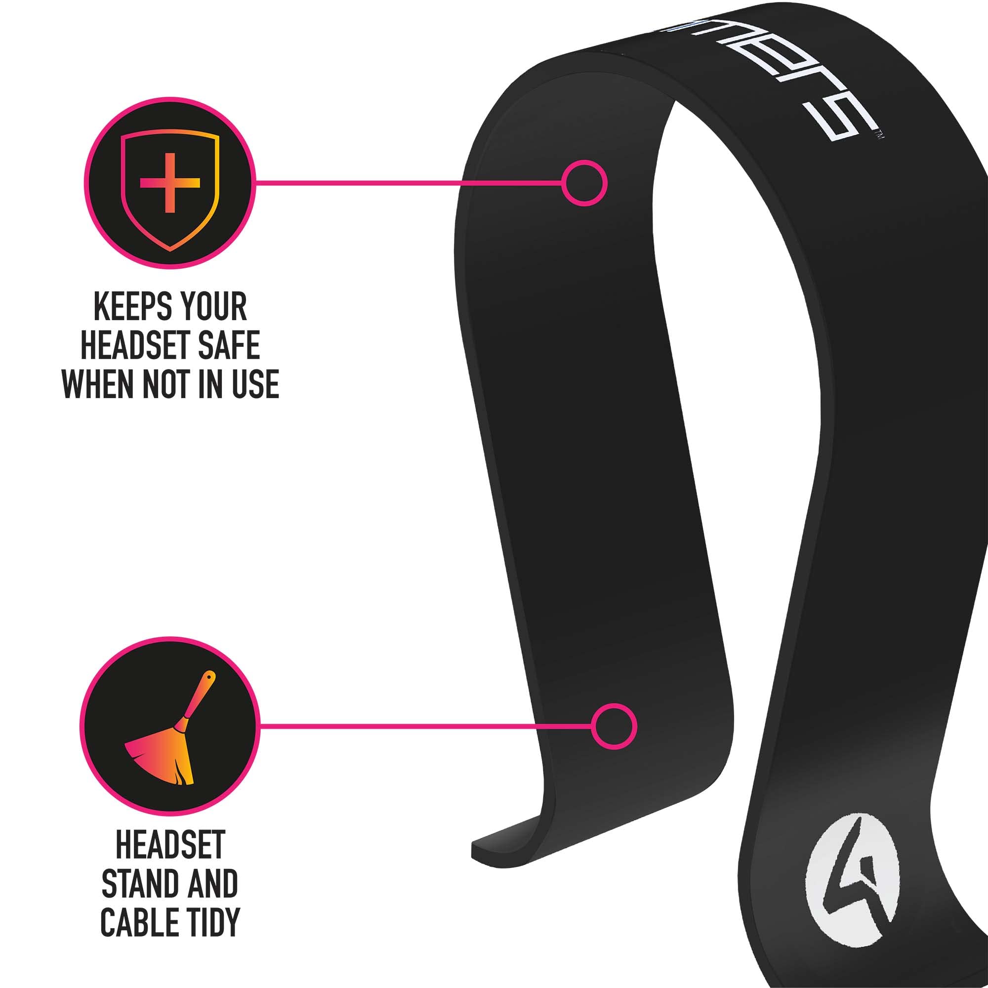 4Gamers Black Headset Stand, Compatible with most Headsets 4