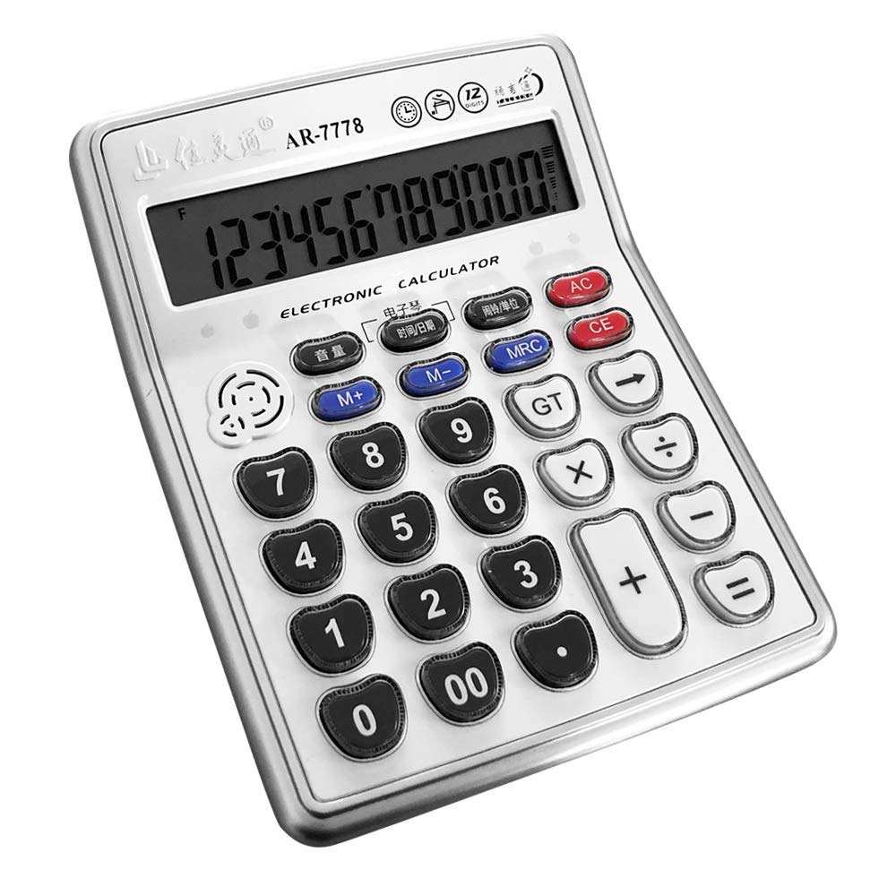 Musical Calculator AR-7778 Music Function Electronic Calculator AR 7778 Portable 12-Digits LCD Display,Calculator Piano Play Senbon Zakura (without Battery) 1