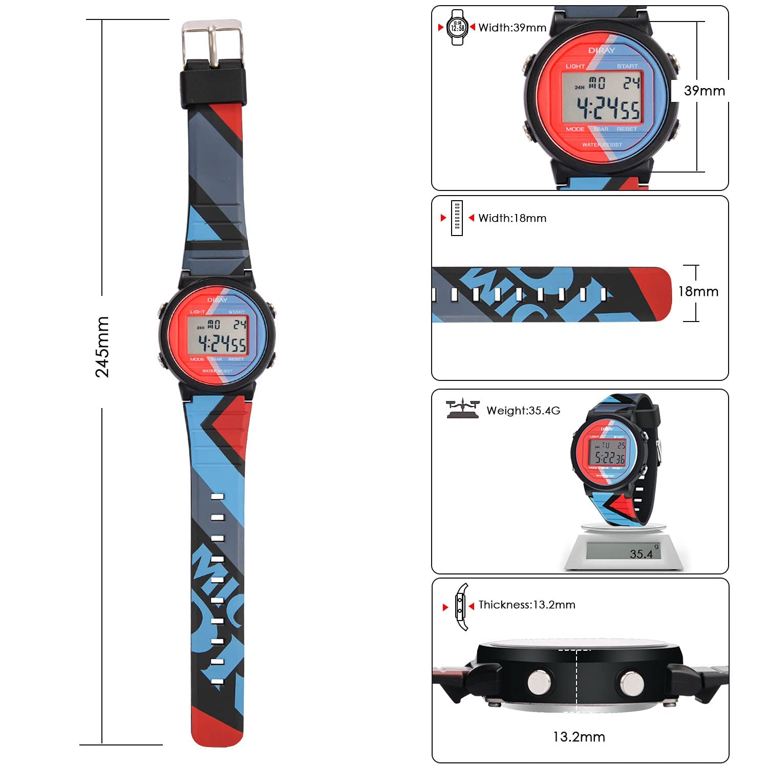 CakCity Kids Watches Digital Sport Watches for Boys Girls Outdoor Waterproof Watches with Alarm Stopwatch Military Child Wrist Watch Ages 5-10 5