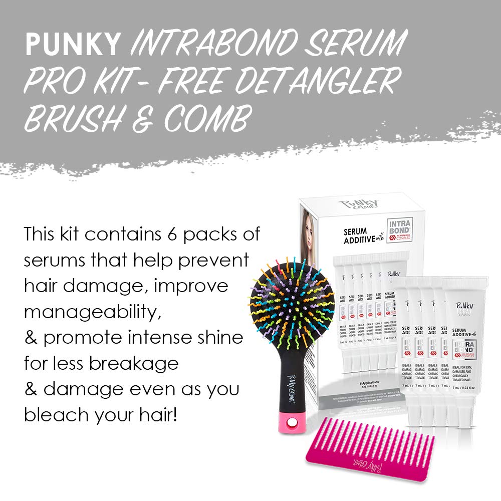 Punky Professional Kit Serum Additive with Intrabond Hair Repairing Complex, w/Free Detangler Brush & Comb, 6 Applications 4