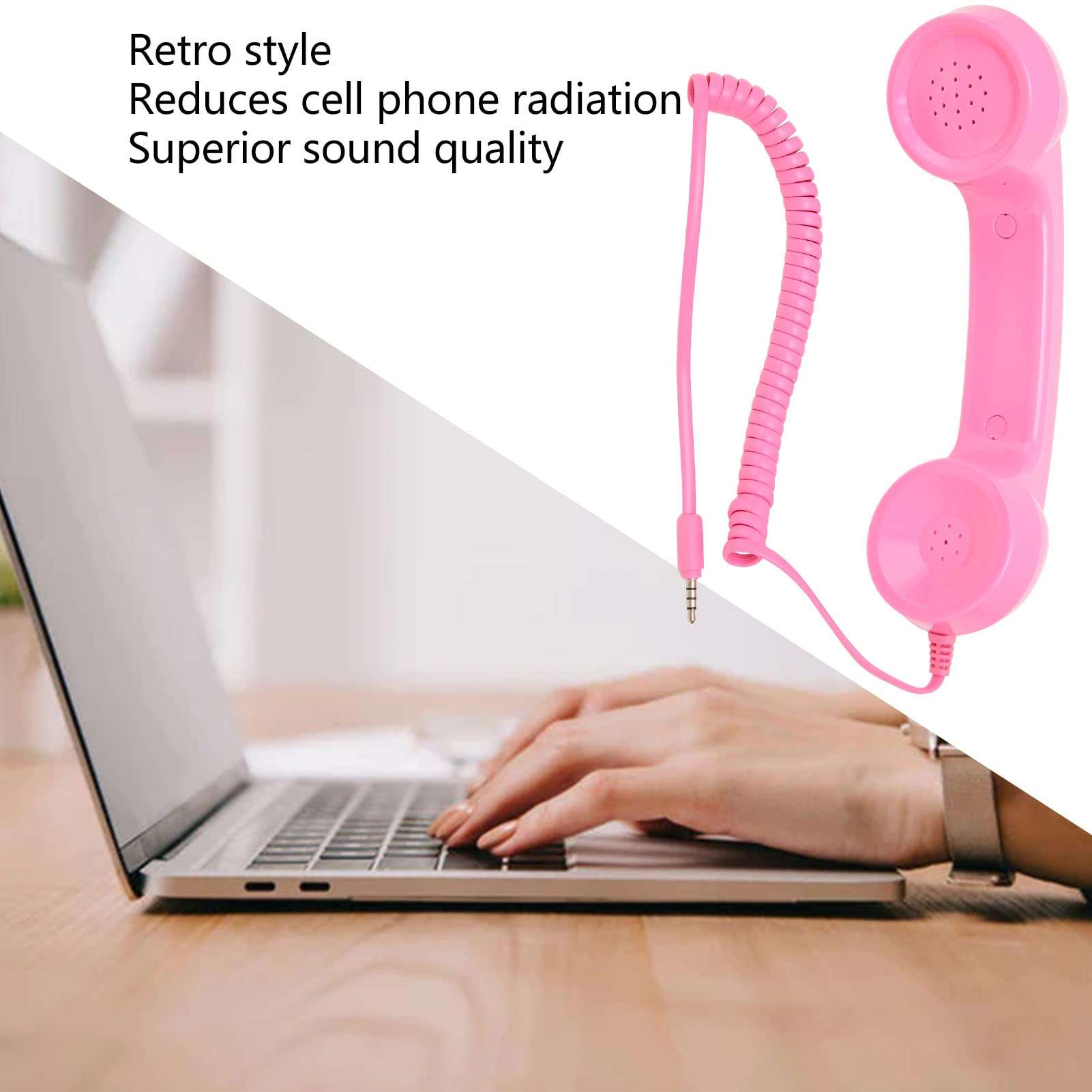 EIMSOAH 3.5mm Vintage Telephone Handset, Retro Phone Handset, Multifunction Old Style Handheld Cell Phone Receiver for Mobile Phones, Computers, Laptop (#1) 4
