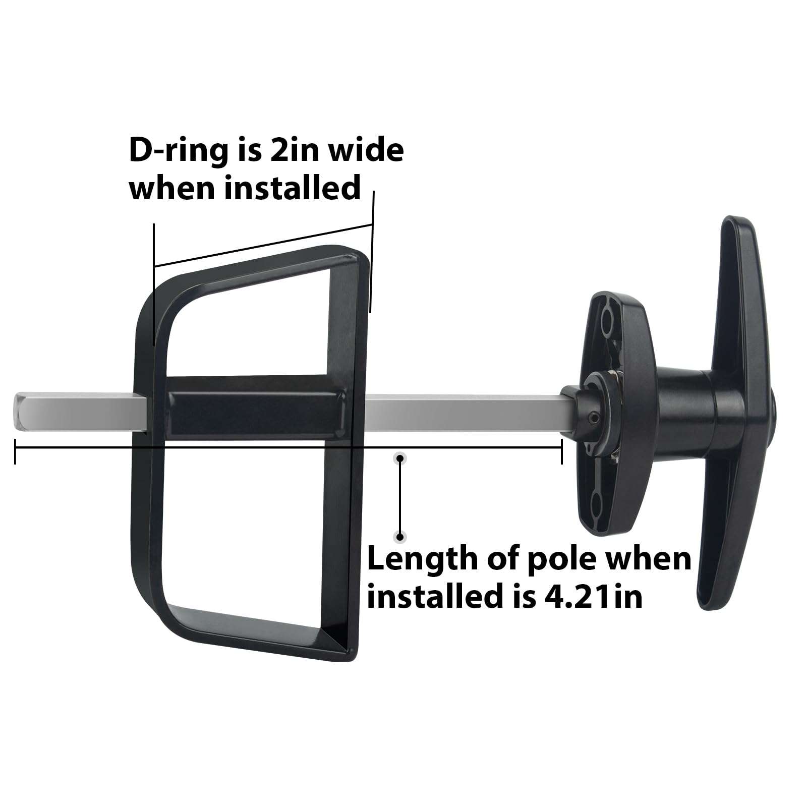 Shed Door T-Handle Lock Kit -Hurricom Includes 2 Keys, 2 Screws, Allen Wrench, 4-1/2" Stem, Shed Lock, Barn Door Lock, Playhouse Lock & Chicken Coop Lock (Black) 3