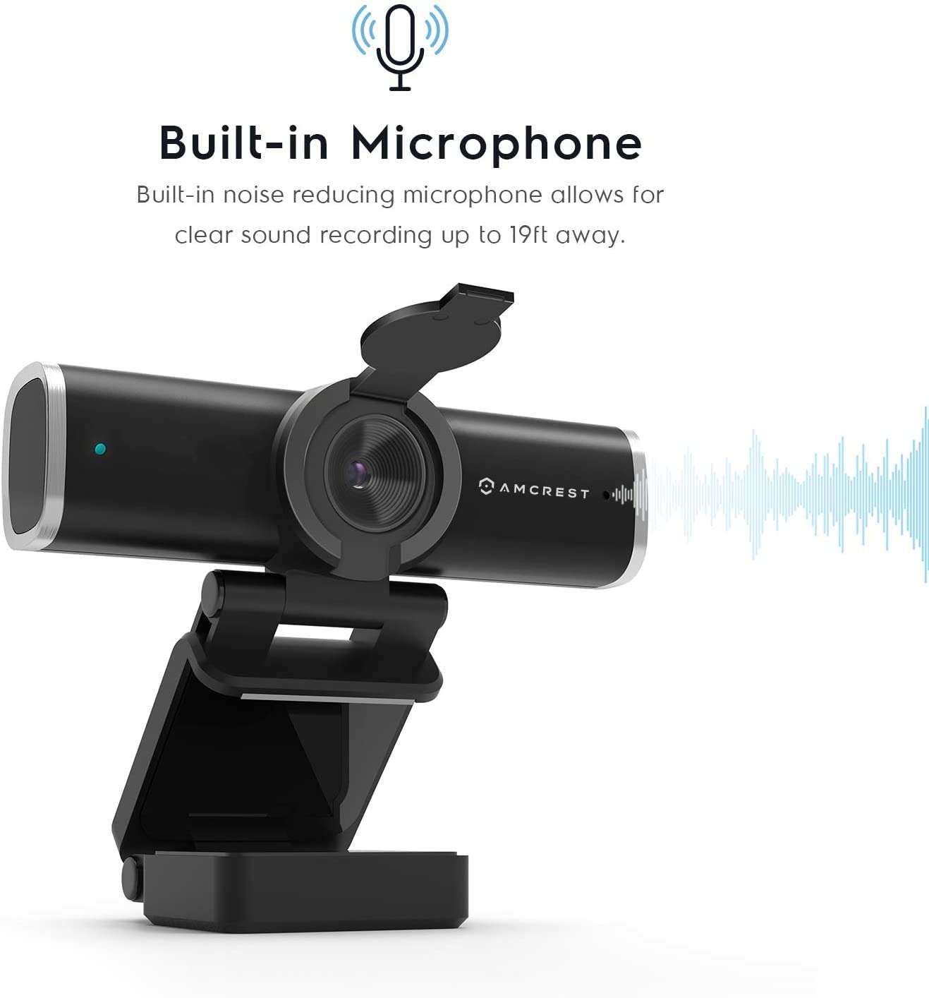 Amcrest 4-Megapixel Webcam w/Microphone & Privacy Cover, Web Cam USB Camera, Computer HD Streaming Webcam for PC Desktop & Laptop w/Mic, Wide Angle Lens & Large Sensor for Superior Low Light (AWC496) 4