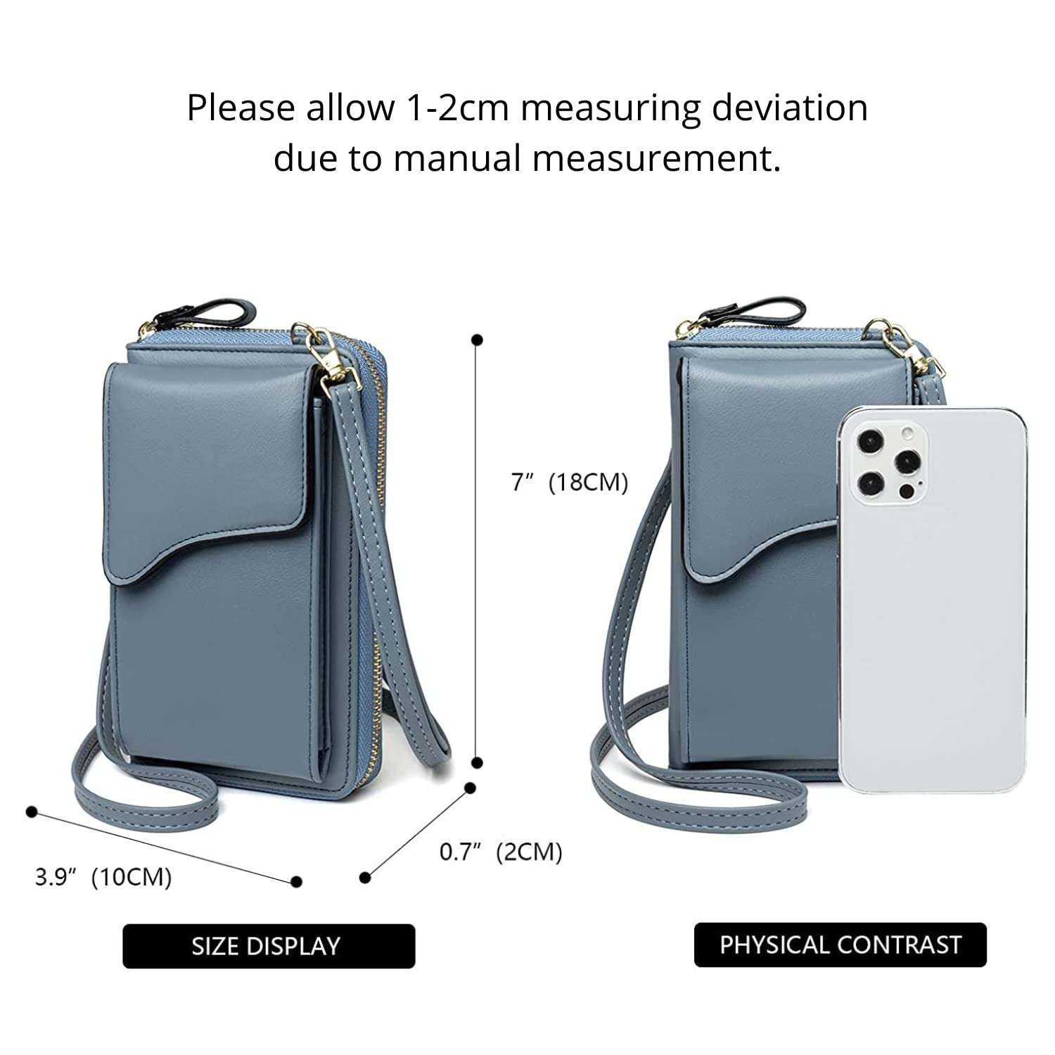 INKMILAN Lightweight Crossbody PU Leather Mobile Phone Stylish Sling Bag For Women With Adjustable Strap And Card Slots For Ladies (Blue) 3