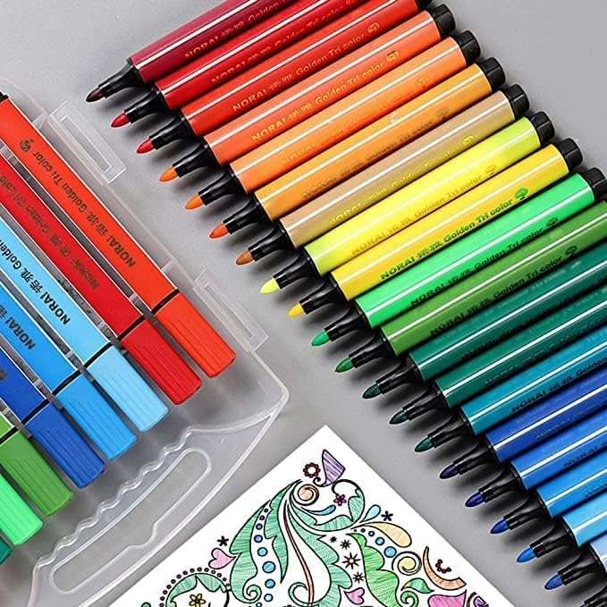NIRLABH Washable Watercolor Pens Set -36 Pcs Coloring Kit Art Markers Color Sketch Pens Set Kids Artists Sketching Drawing Materials Craft Supplies Return Gift 6