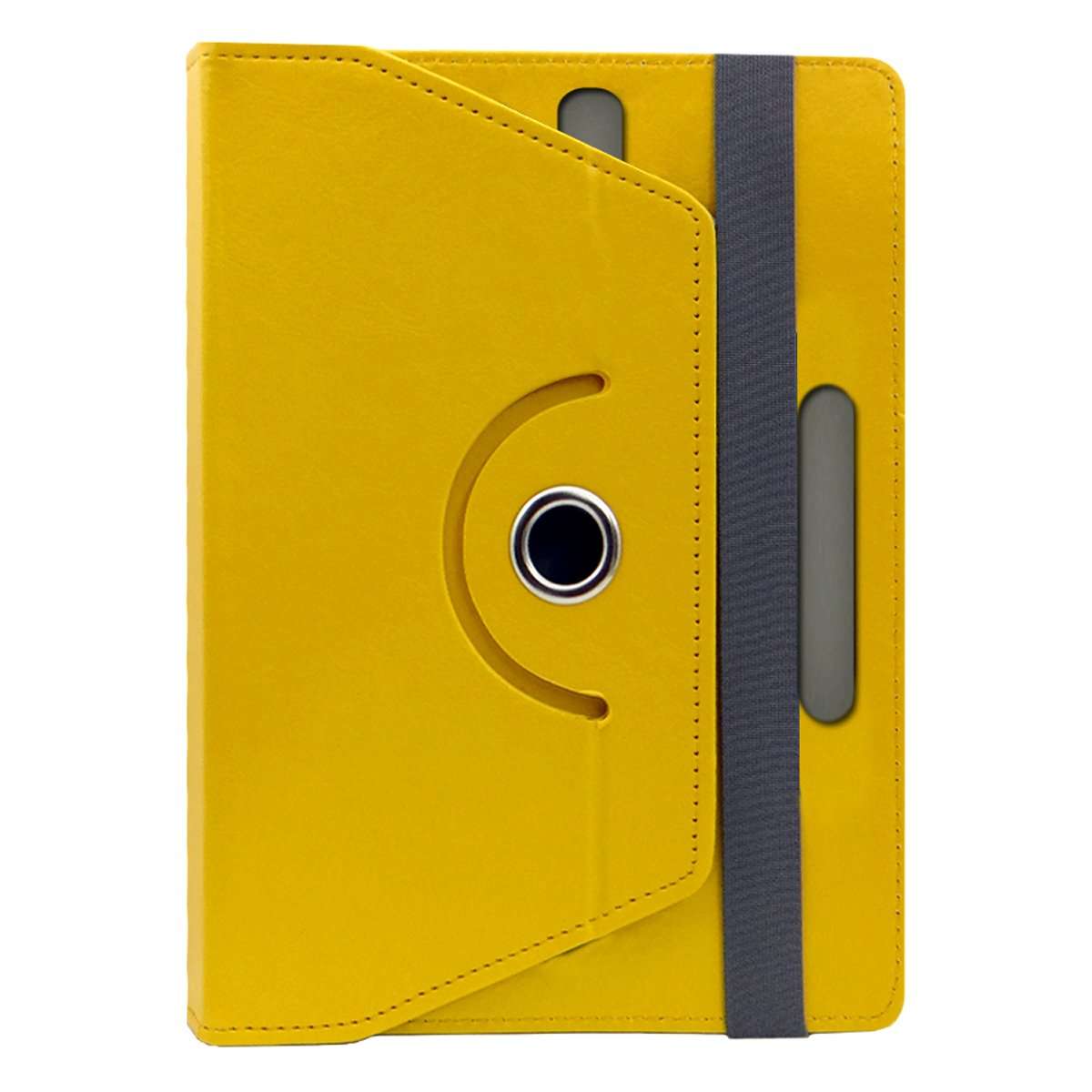 Acm Rotating Leather Flip Case Compatible with Iball Slide 3g 6095 Q700 Cover Stand Yellow 4