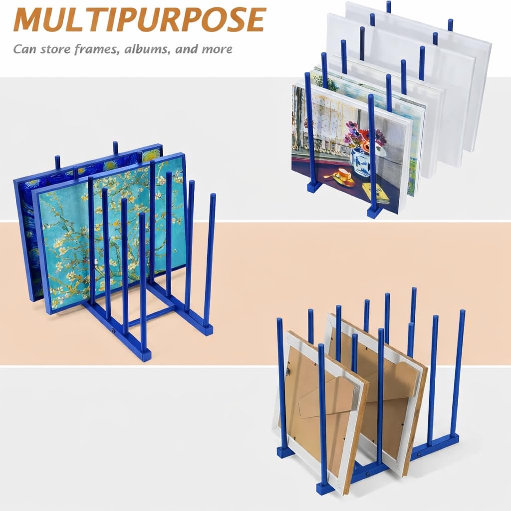 OGFC 57102 Art Storage Rack Painting Canvas, Metal Drawing Storage SHELF for Canvas Frame Organizing/Drawing Board (Blue) STAND 5