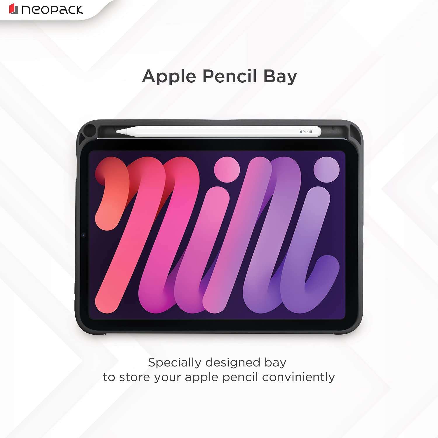 Neopack Delta Case/Flip Cover with Apple Pencil Holder for iPad Mini 6 (Black) 5