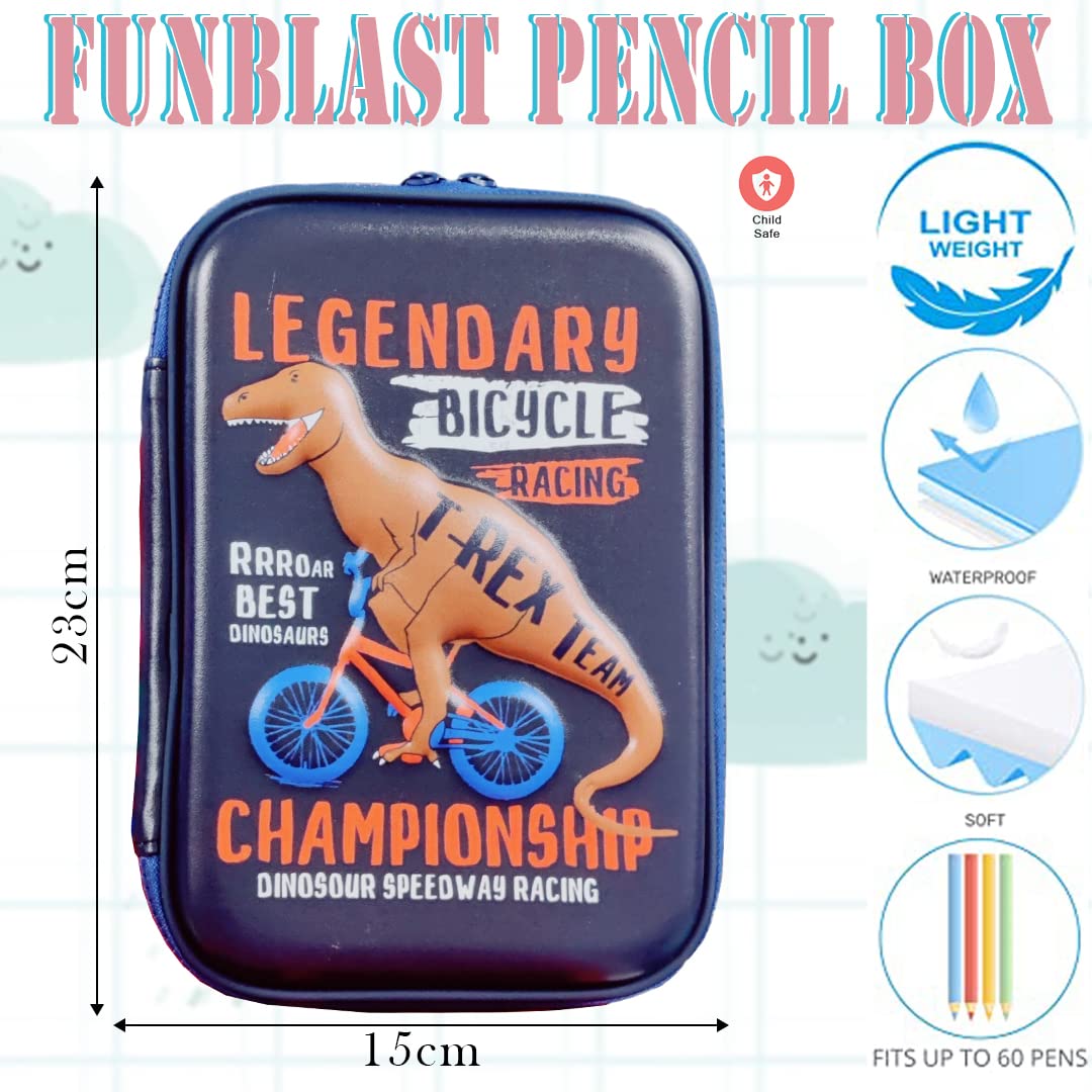 FunBlast Eva Pencil Pouch For Kids, Multi-Purpose Zipper Pencil Case, Big Pencil Pouches For Boys/Girls, 3D Hardtop Canvas Pencil Case, Return Gifts For Kids Legendary Bicycle (Multicolor) 4