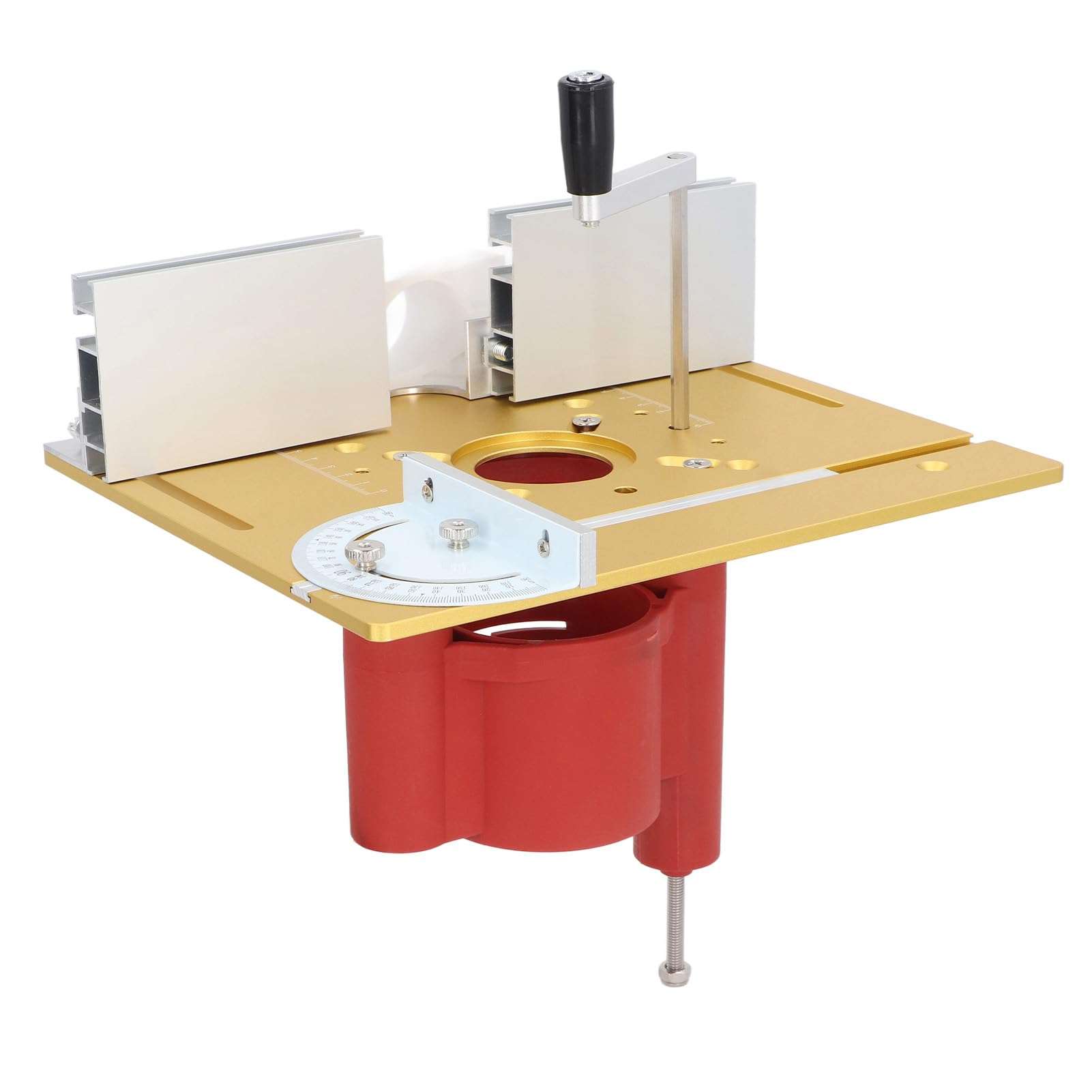 4Pcs Woodworking Flip Plate Kit, 46mm Router Base for 63.8mm to 65.5mm Small Milling Machine,with Flip Board, Lifting Base, Backer, Hand Crank Handle, Dial 1