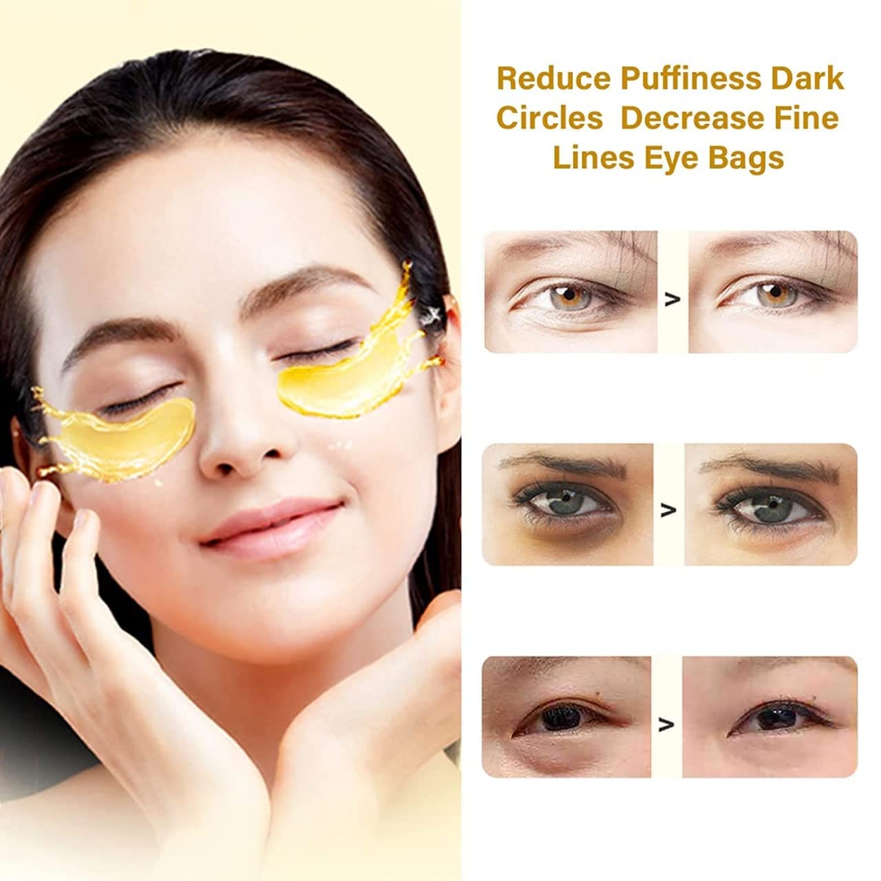 ZSIGNS Gold Crystal Collagen Whitening Moisturizing Under Eye Dark Circle Remover Patches (10 PAIRS) 4