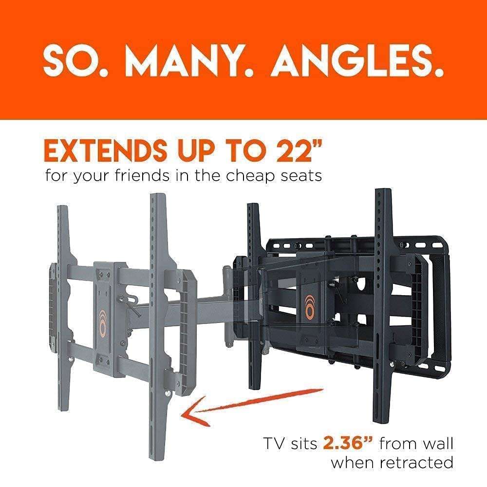 ECHOGEAR TV Wall Mount with Ultra High Speed HDMI 2.1 Cable - Mount TVs Up to 90" & Extend, Swivel, & Tilt Your Screen - 6ft HDMI Cable is Certified to Support Latest HDMI Standard 6