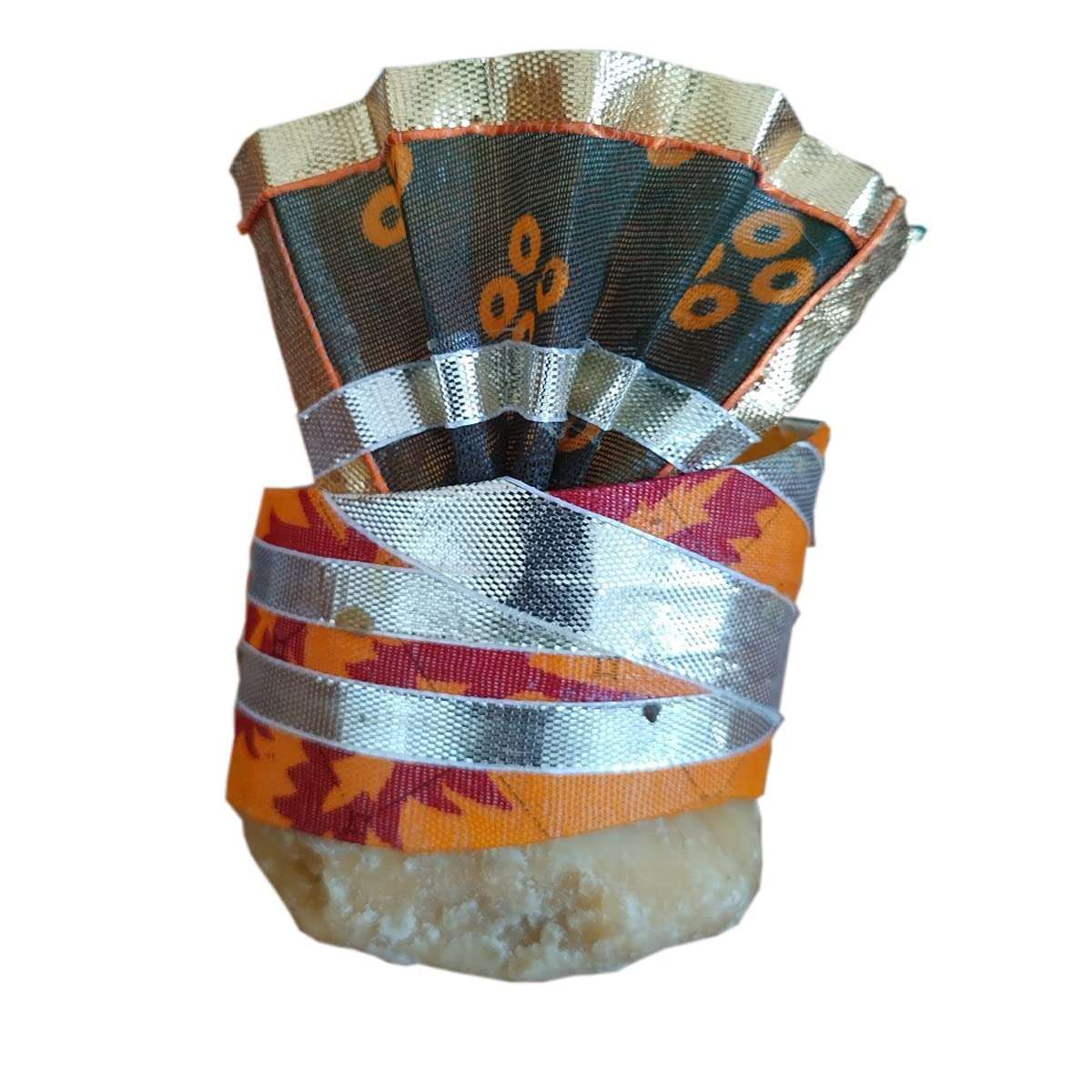 The Bath Stories Small Hand Made Pagdi (Turban) (Size – Length 7 Cms. Height 5 Cms) Only for Decorat Jaggery (Gud) | Laddu | Shaugun Given with Wedding Card Small Gifts for Wedding (Pack of 6) 6