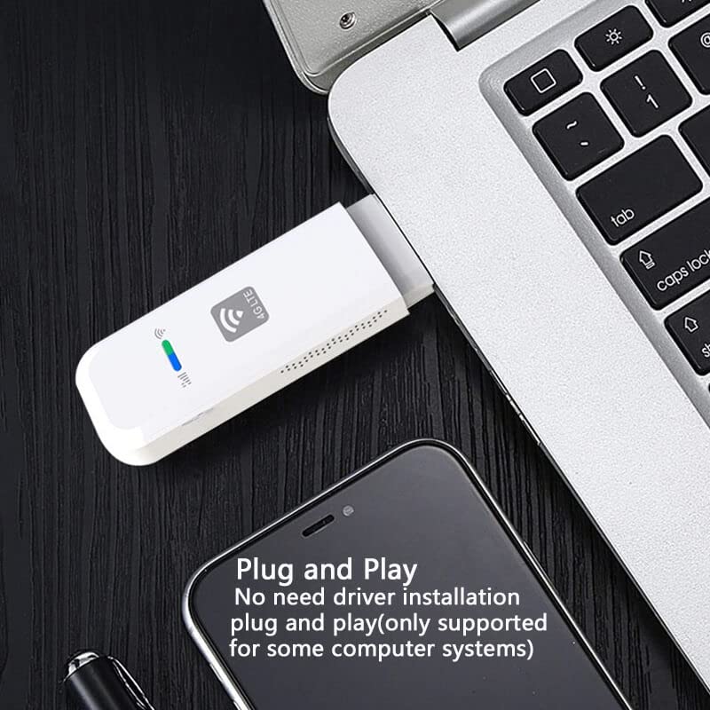 WiFi Modem Dongle,4G LTE USB WiFi Modem,WiFi Dongle Internet Hotspot Modem,Car WiFi Mini Wireless Router with SIM Card Slot for Desktop Laptop PC 4
