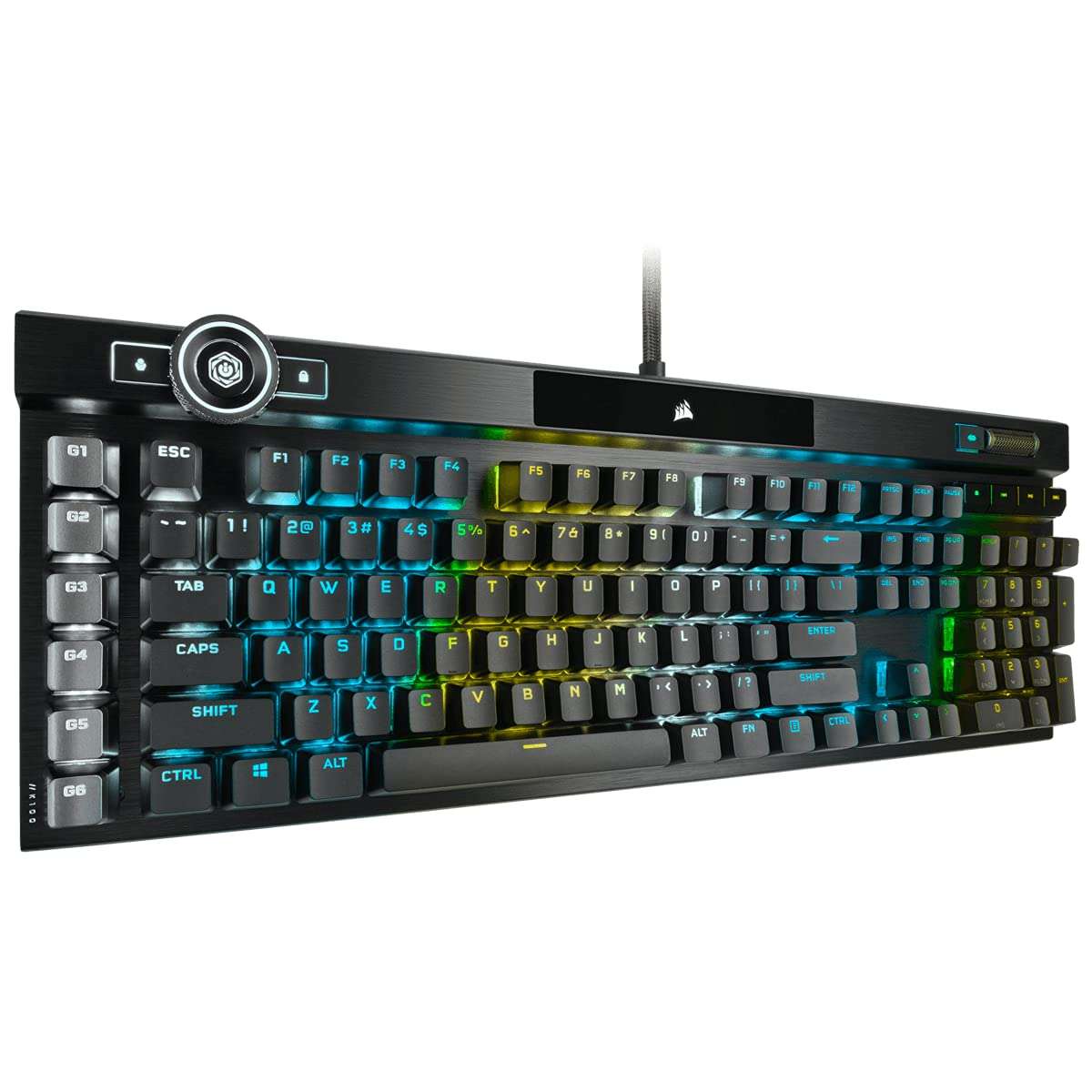 Corsair K100 RGB Mechanical Gaming Keyboard - Cherry MX Speed RGB Silver Keyswitches - PBT Double-Shot Keycaps - Elgato Stream Deck and iCUE Compatible - QWERTY NA Layout - Black 4
