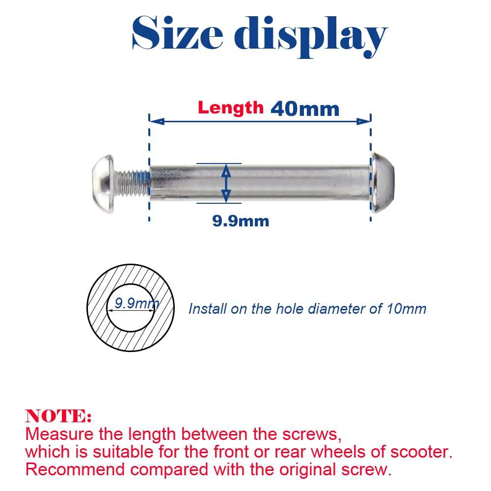OTFAITP M10 40mm 8.8 Grade Carbon Steel Axle Allen Screw Bolt (40mm) 3