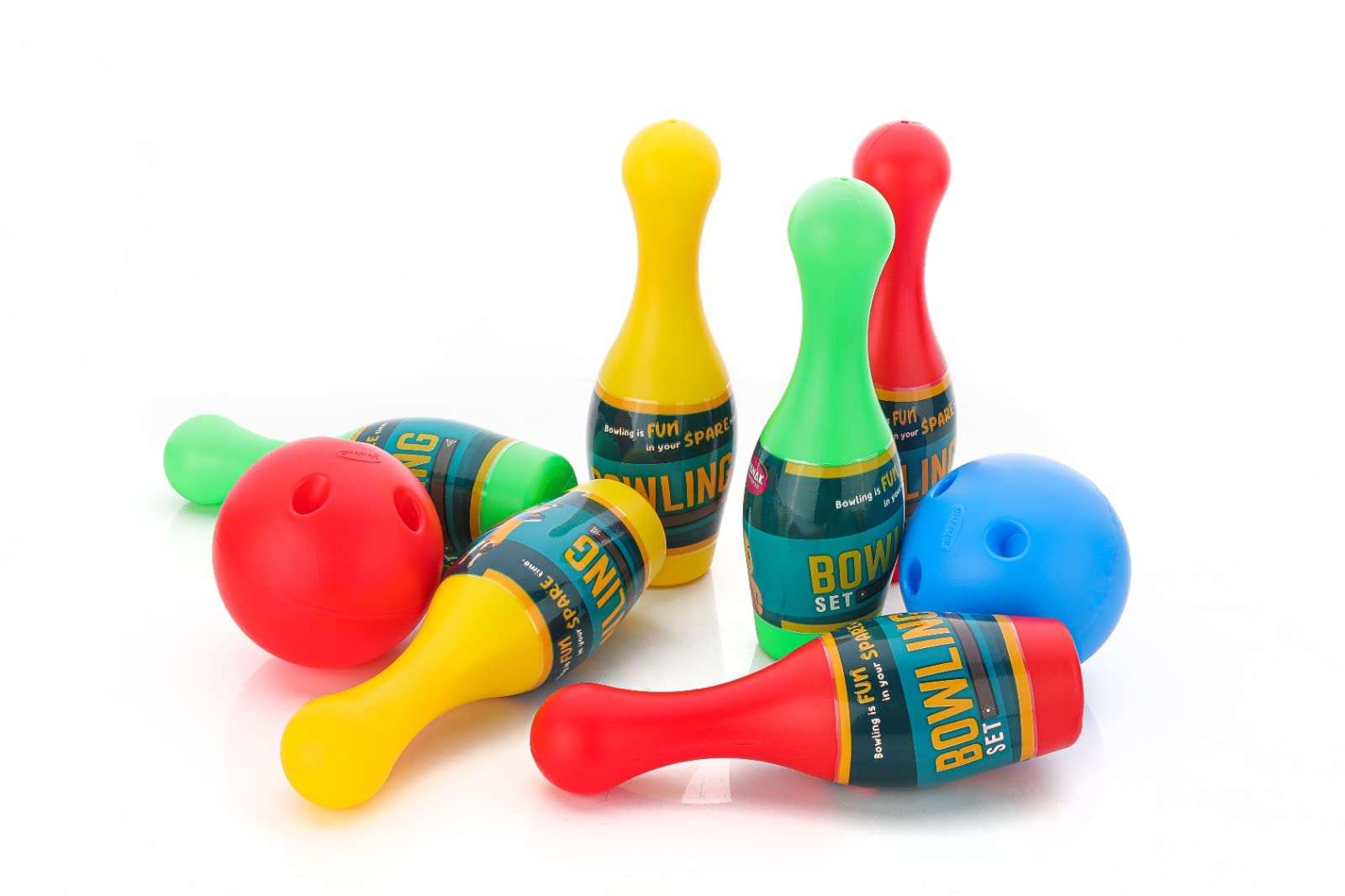 Chanak Plastic Bowling Game Set with 6 Pin and 2 Ball, Multicolor Bowling Set for Indoor & Outdoor Play, Non-Toxic Bowling Game, Suitable for Kids Above 3 Years, BIS Approved (Box Bowling Set) 5