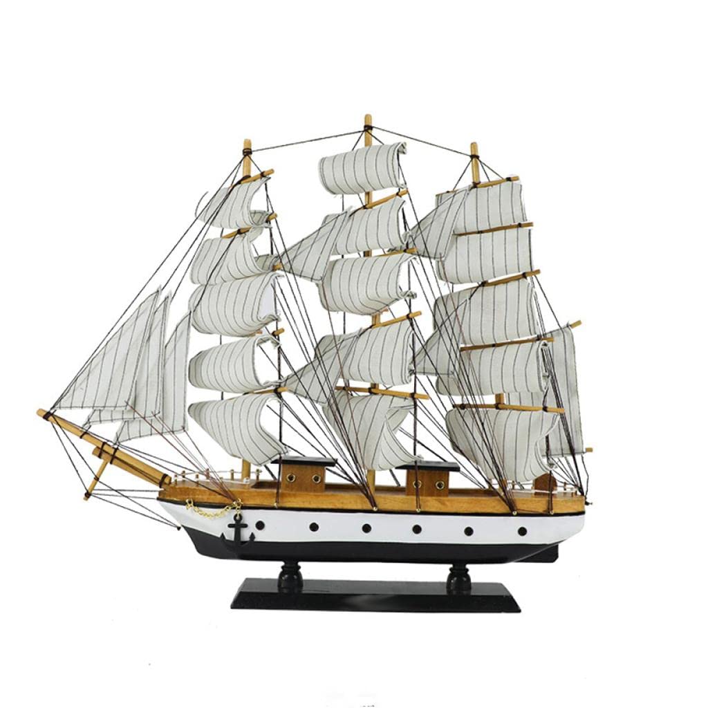 Kush Wooden Sailing Ship Model Vintage Sailboat Nautical Decor for Tabletop 50cm 4