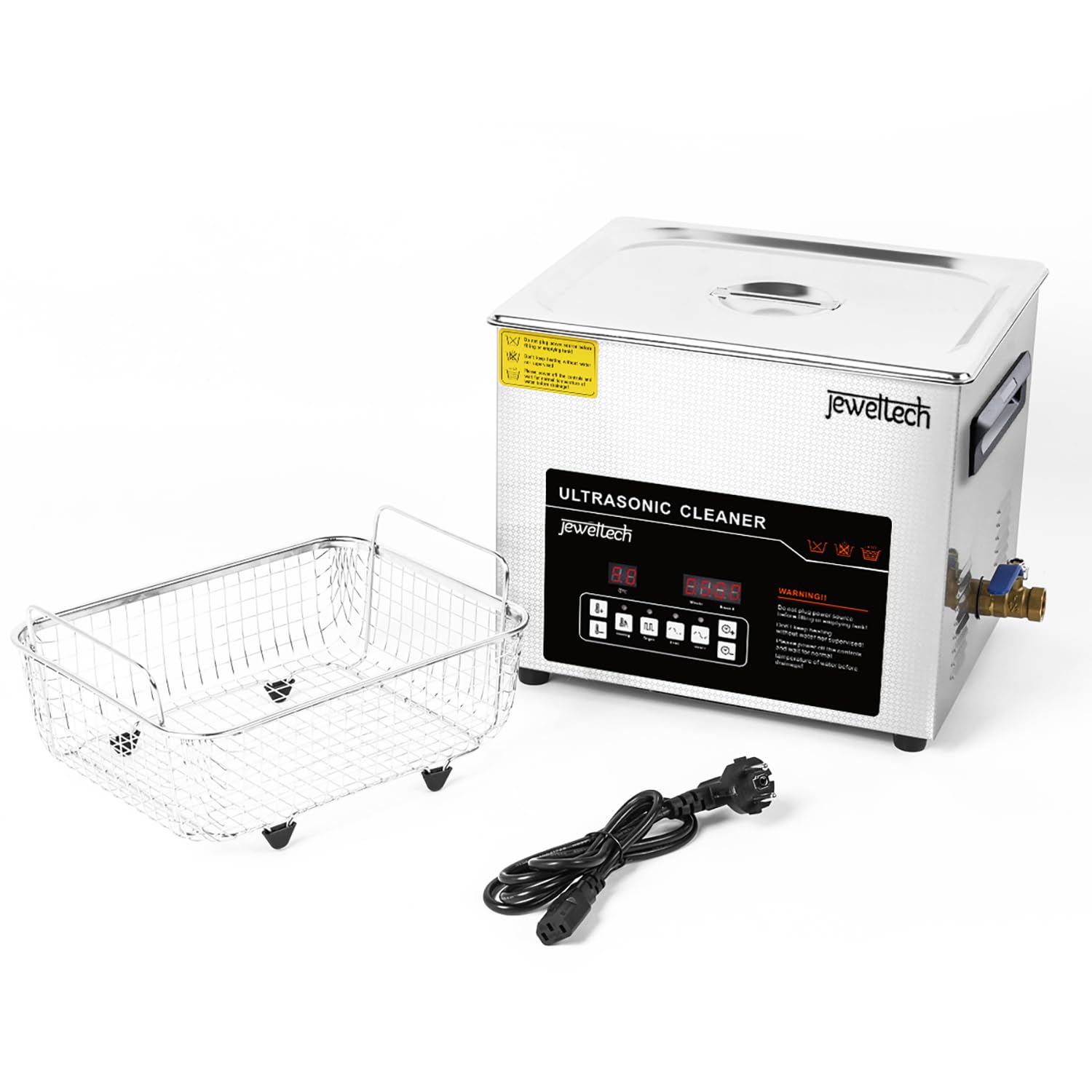 JEWELTECH Digital Pro+ Ultrasonic Cleaner Machine, 2L Capacity, Professional Grade, 42000kHz, Digital Timer and Heater, for Jewelry, Dental Tools, Optical Instruments, Lab Equipment (10L) 6