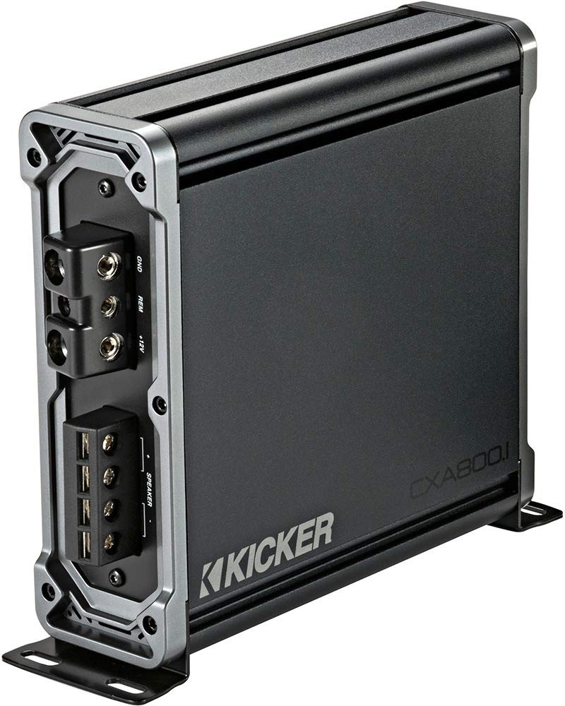 KICKER Subwoofer and Amp Package of 3 Items - 10" CompQ 1600 Watt Sub, Class D Monoblock Amplifier, and Power 4AWG Wiring Kit 51CWQ102+46CXA800.1T+46PK4 5