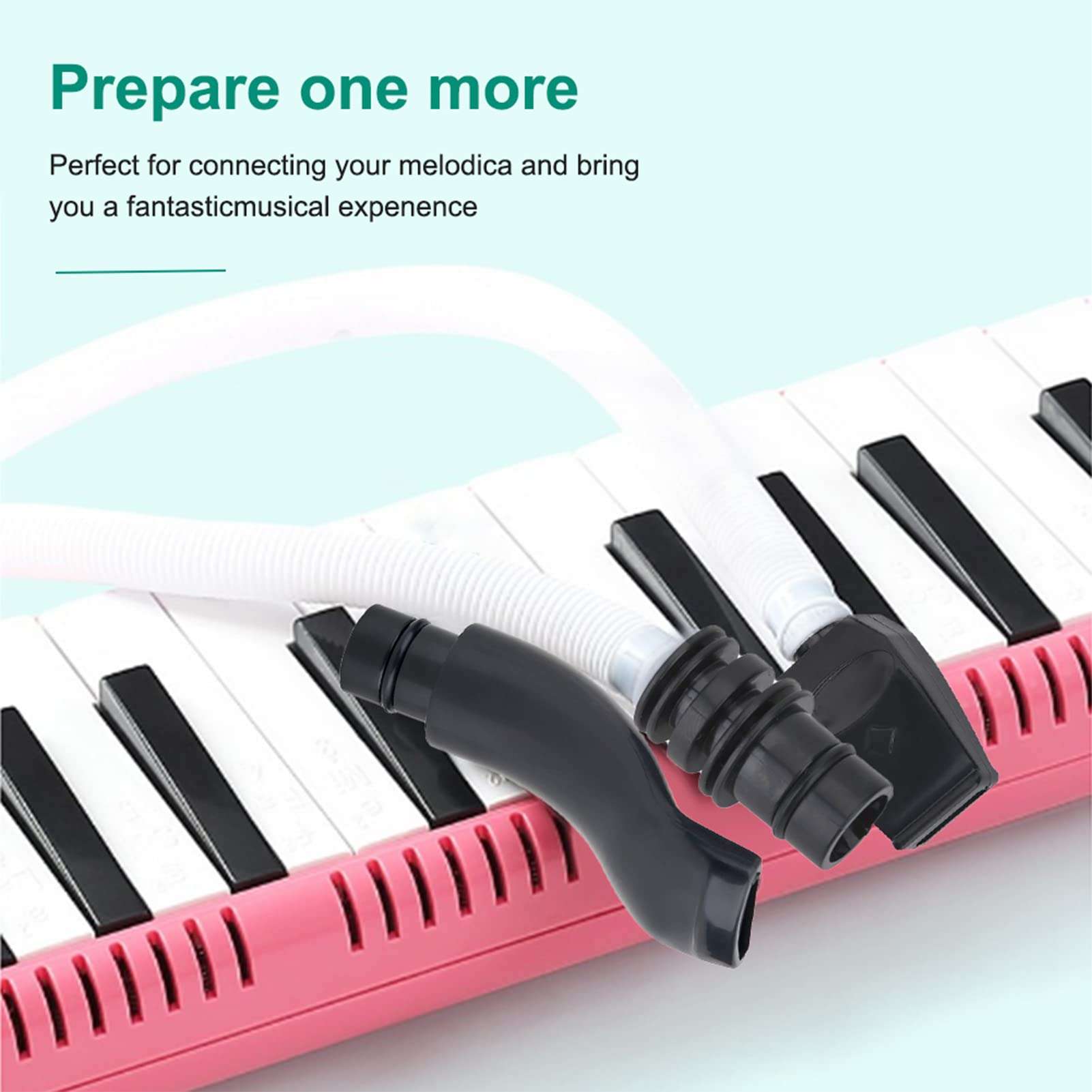 Melodica Tube Long Melodica Mouthpiece Tube, Flexible ABS Melodica Tube Set, 22.4 Inches Long Melodica Tube with Mouthpiece, Short Long Melodica Tube Mouth piece for 32/37 Keys 6