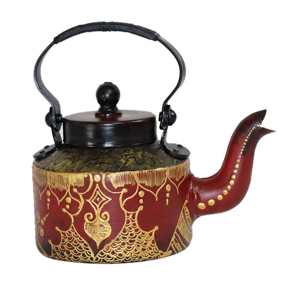Artostic Aluminium Modern Interior Hand Painted Abstract Pattern Decorative Tea Kettle Pot (Multicolour) 2
